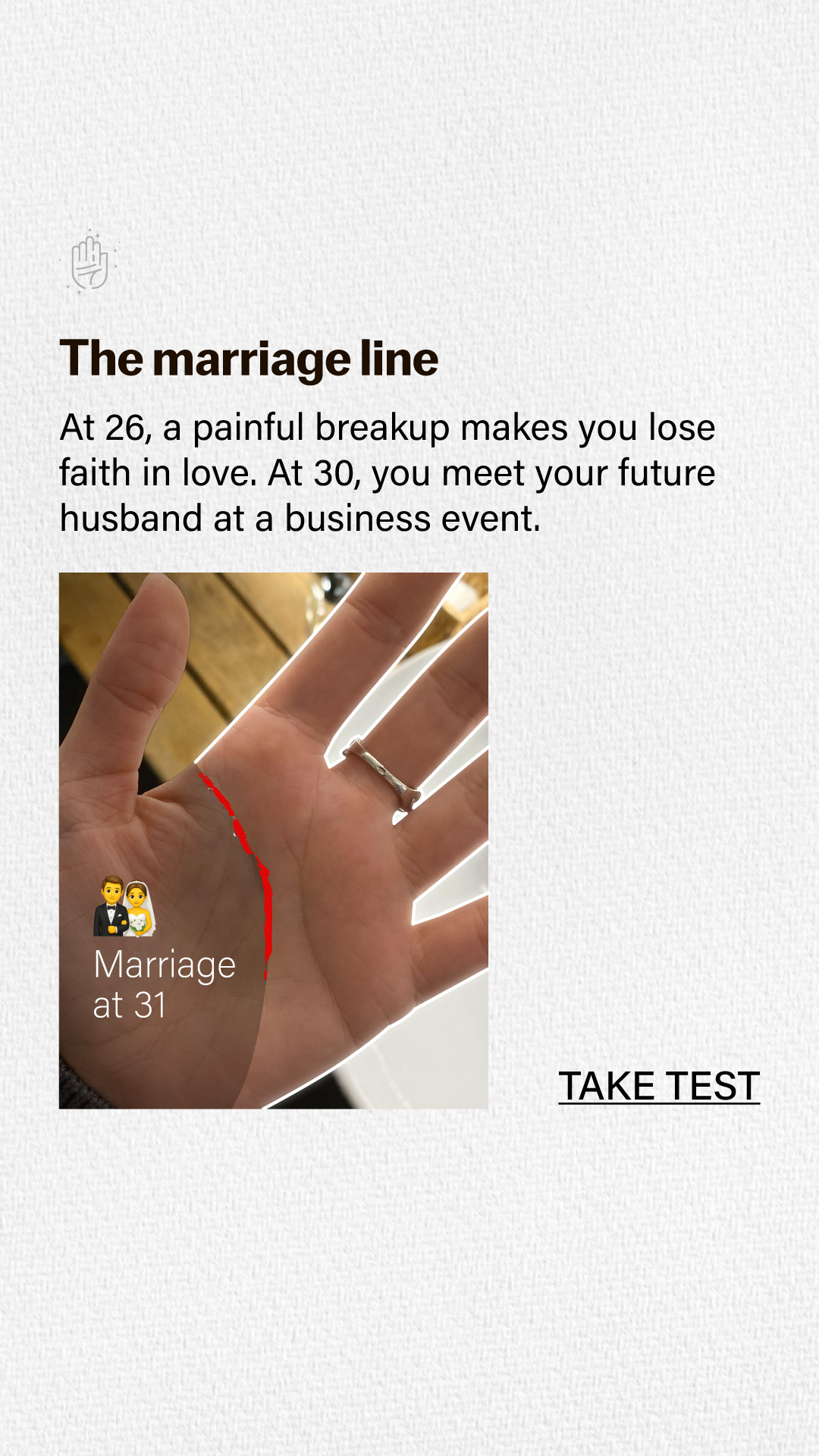 Palm reading insights Facebook ad
