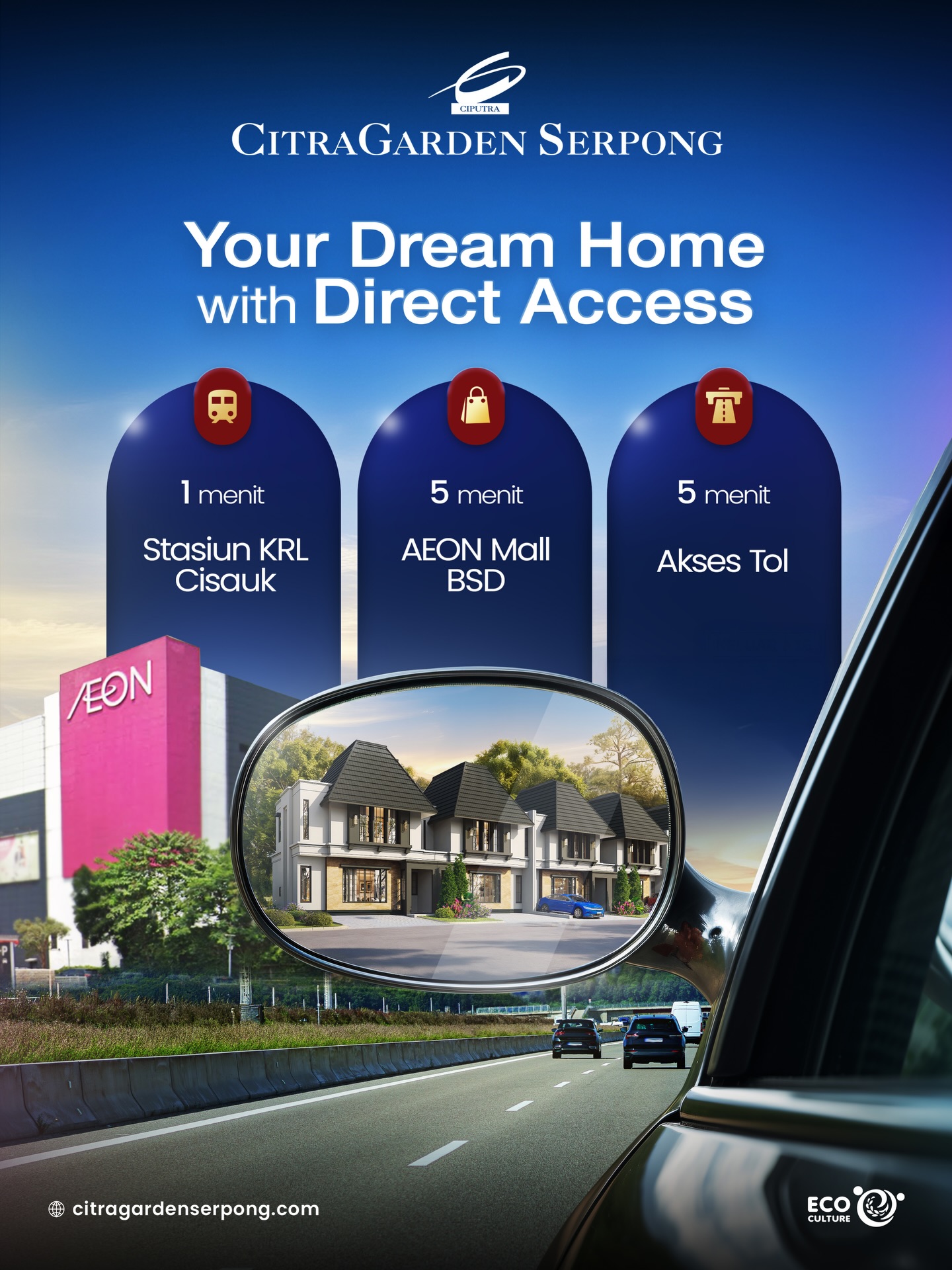 CitraGarden Serpong Facebook ad: Your dream home starts with the right location