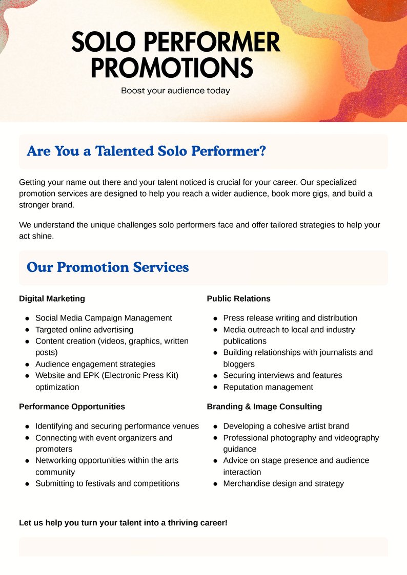 Tracey Stones Facebook ad: Solo Act Branding & Image Consulting