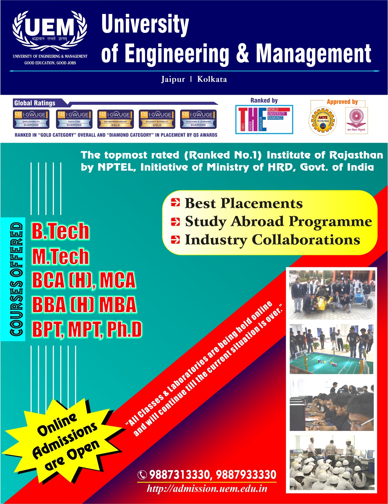 University of Engineering & Management (UEM), Jaipur Facebook ad