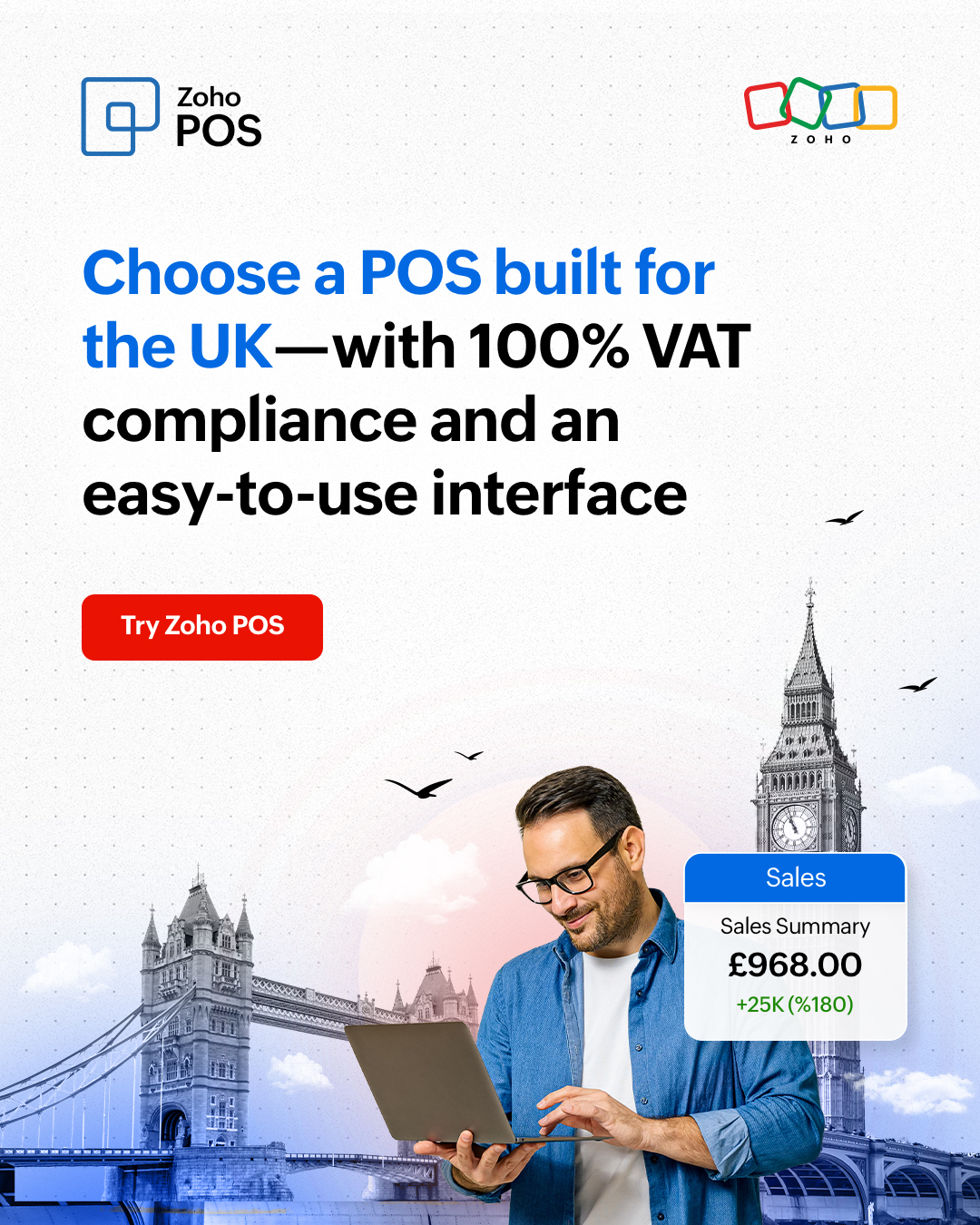 Zoho POS Facebook ad from May 26, 2026