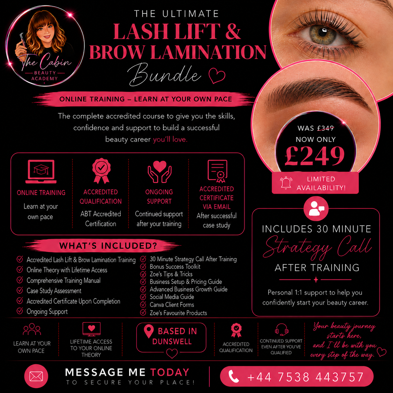 The Cabin Beauty Academy Facebook ad