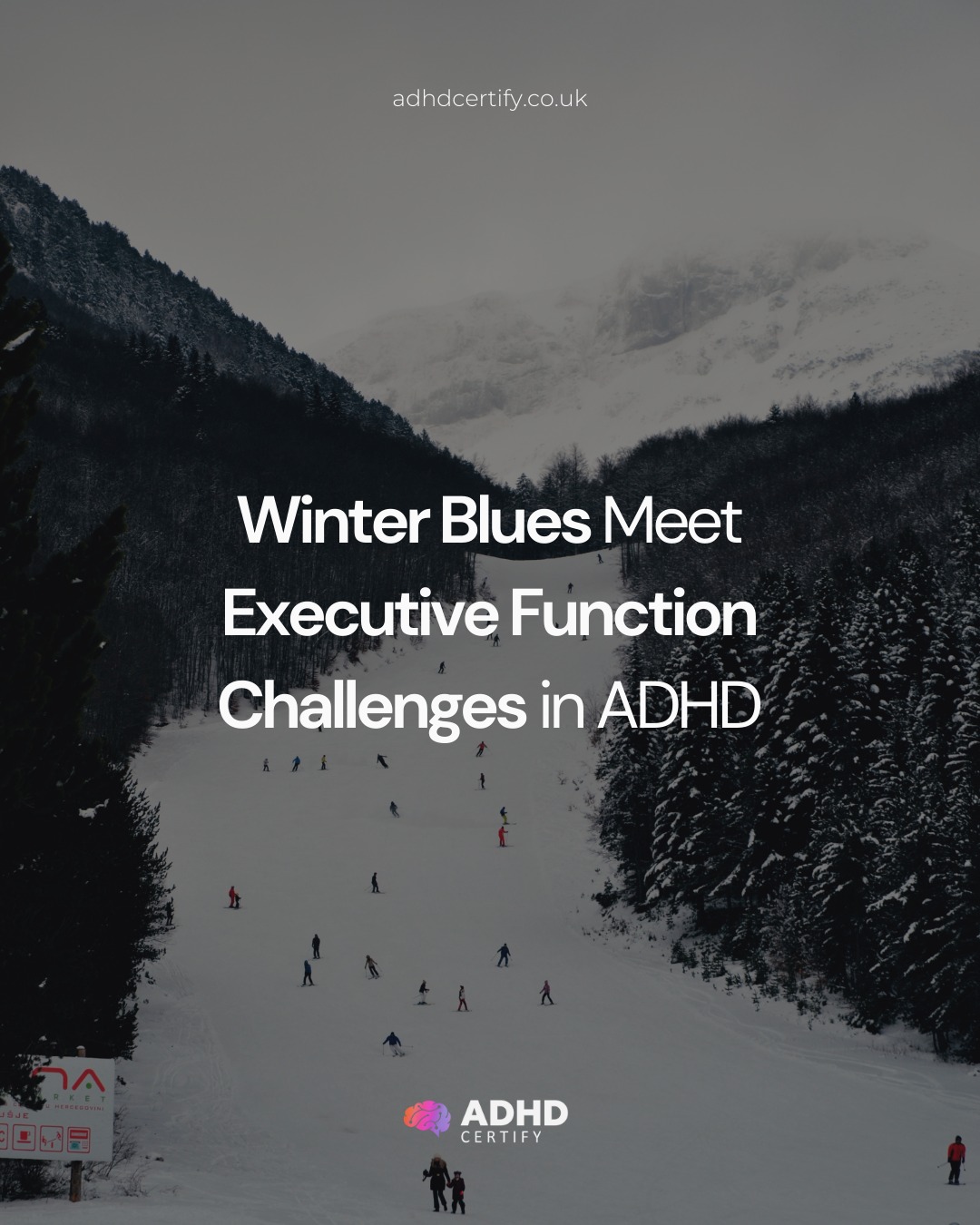 ADHD Certify Facebook ad: When winter darkness meets ADHD chaos, remember: your…
