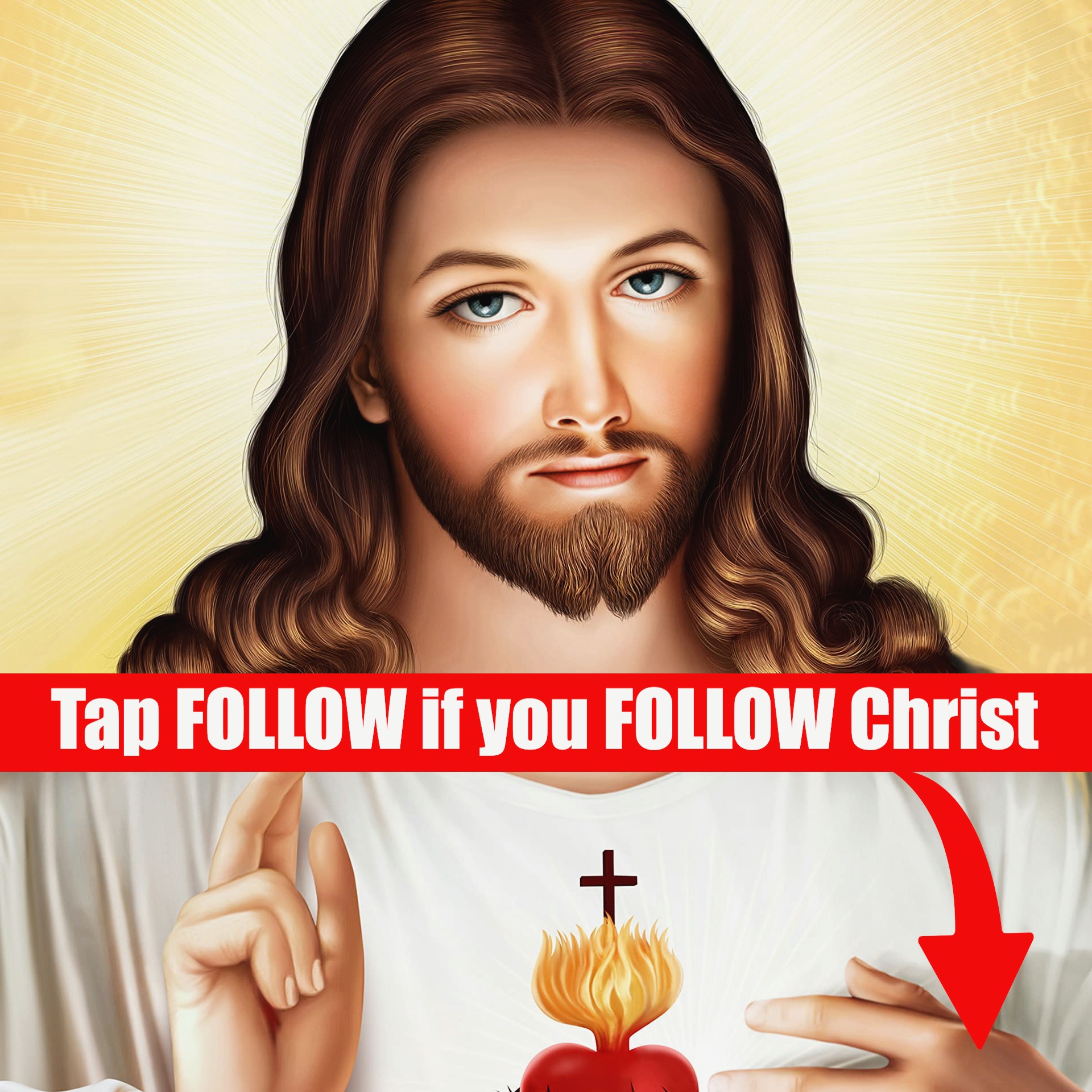 Joey Salads Facebook ad: Tap FOLLOW if Christ is your Savior!