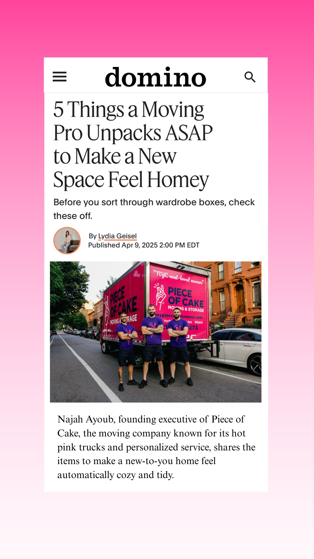 Piece of Cake Moving & Storage Facebook ad