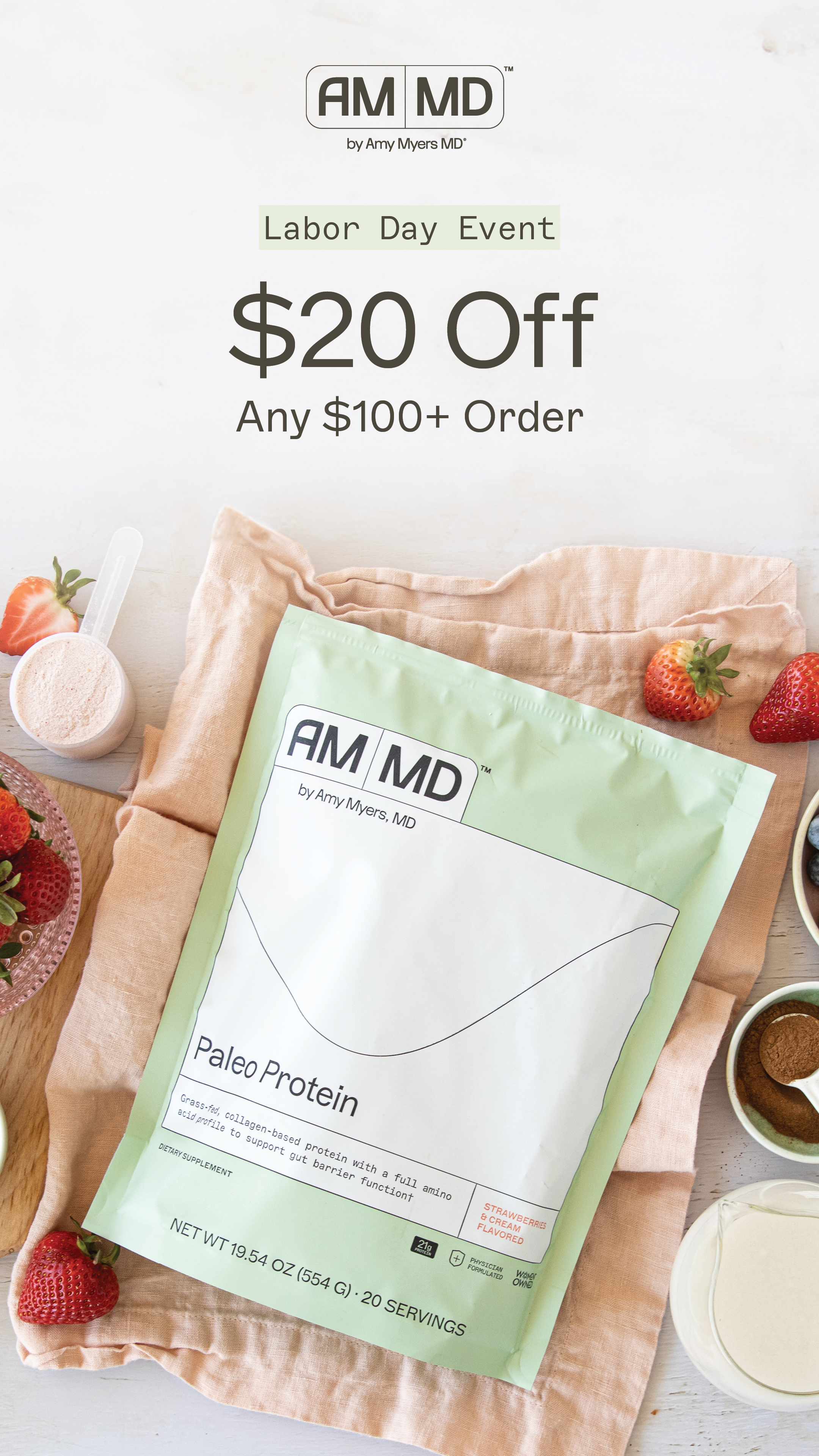 Amy Myers MD Facebook ad: $20 Off Orders $100+