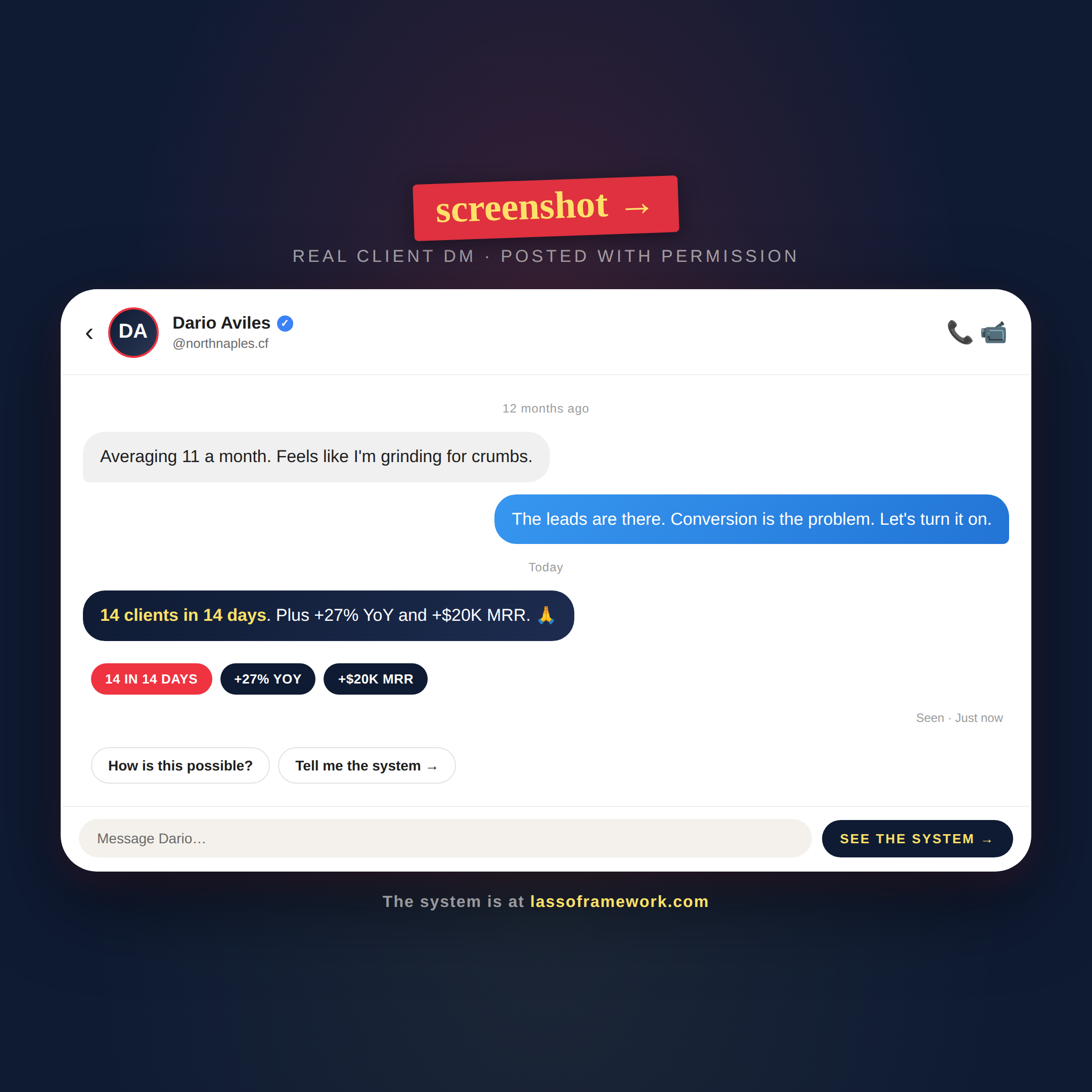LASSO - Lead and Sales System Optimization Facebook ad