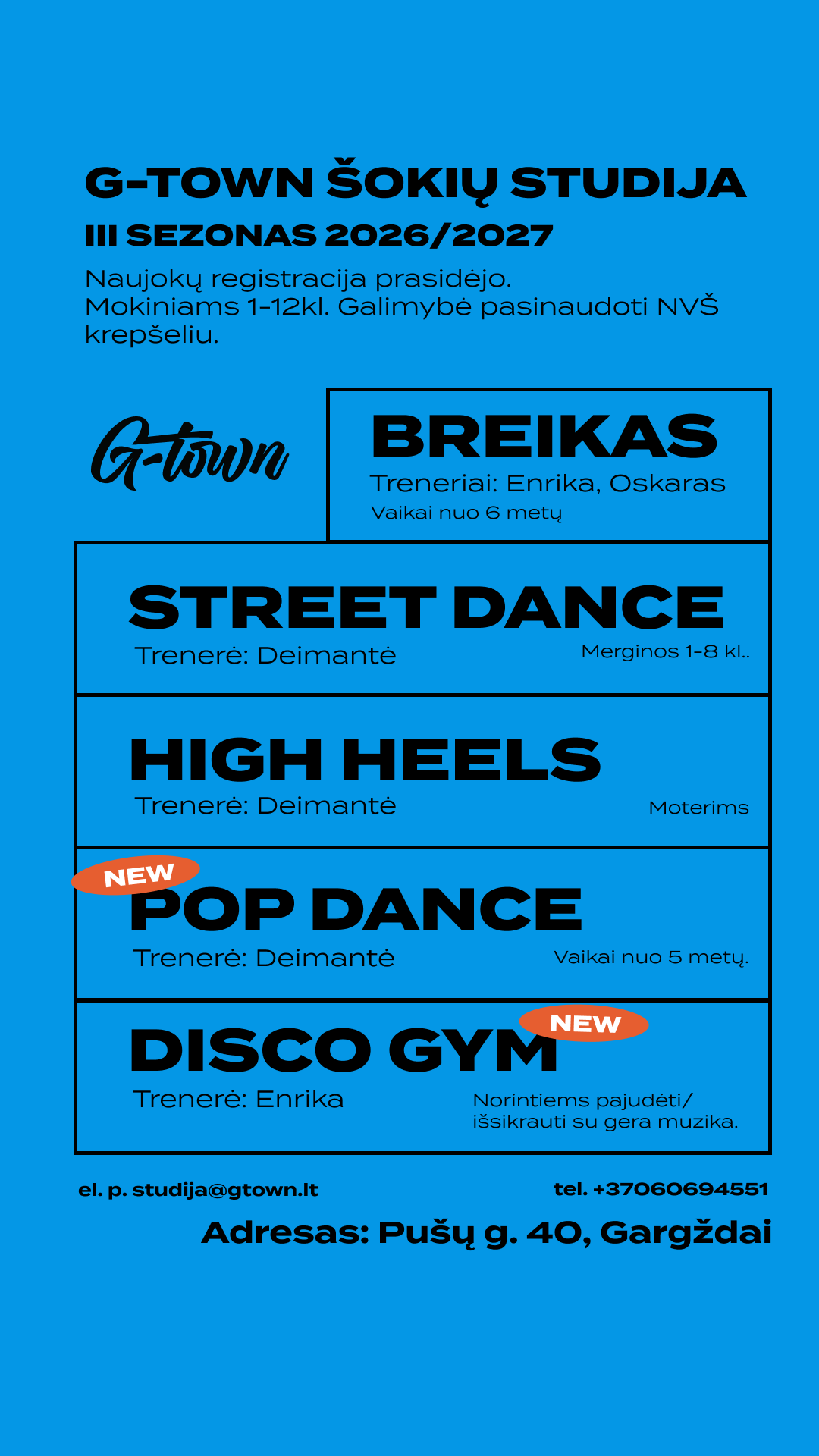 G-Town studija Facebook ad: Registracija jau prasidėjo!