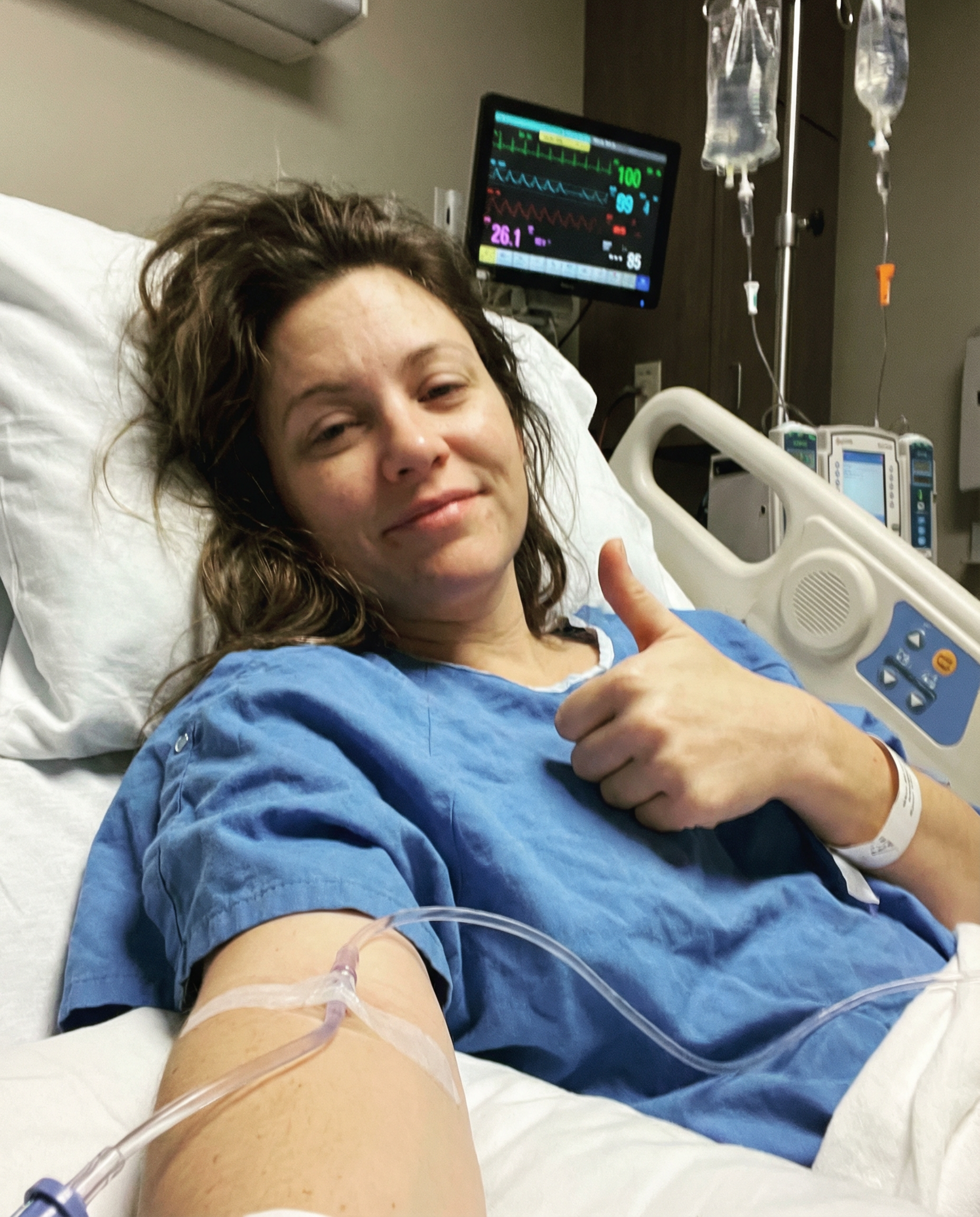 Emily Jones Facebook ad: I thought I was just hungover. The ER doctor told me my…
