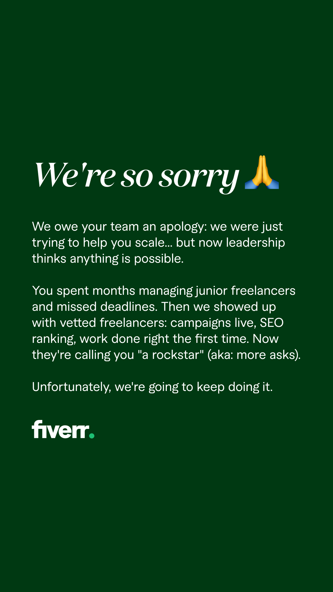 Fiverr Facebook ad