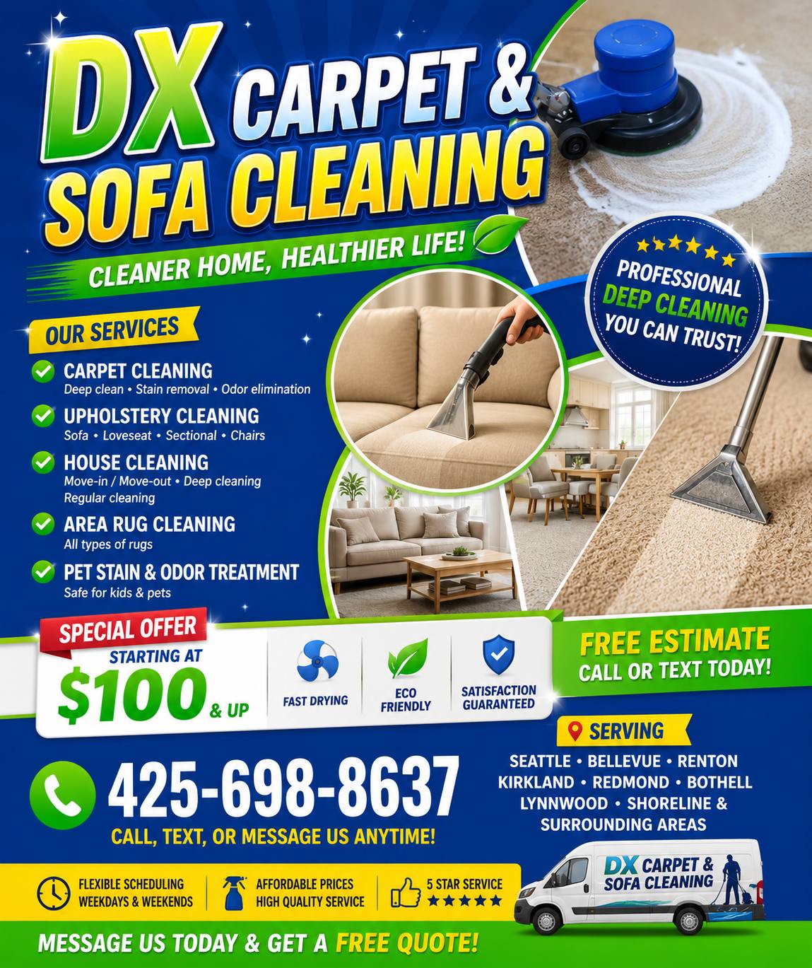 Dx Carpet & Sofa house cleaning Facebook ad