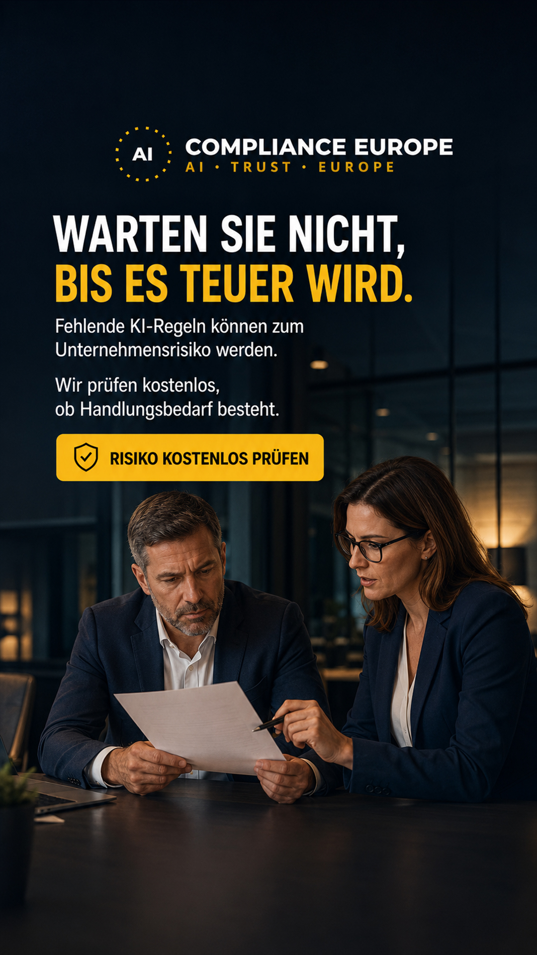 AI Compliance Europe Facebook ad: KI im Einsatz? Compliance kostenlos prüfen