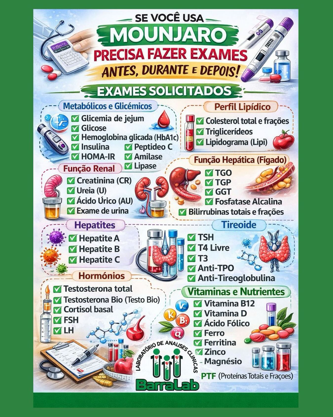 barralab Facebook ad: Usa Mounjaro? Sua saúde precisa de acompanhamento!