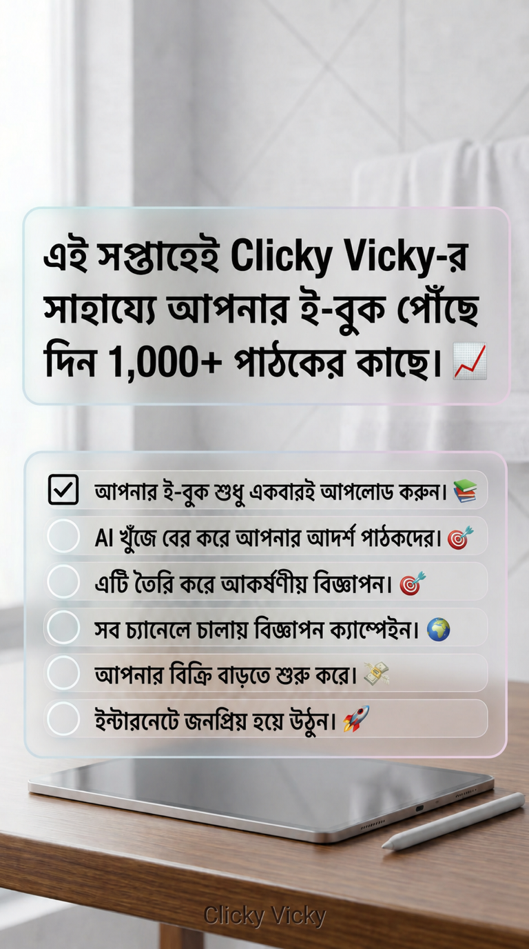 Clicky Vicky - AI Social Media Manager Facebook ad: AI আপনার সোশ্যাল মিডিয়া চালায় দিনে মাত্র $1-এ