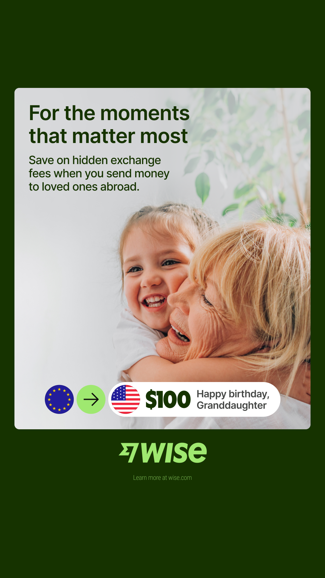 Wise Facebook ad