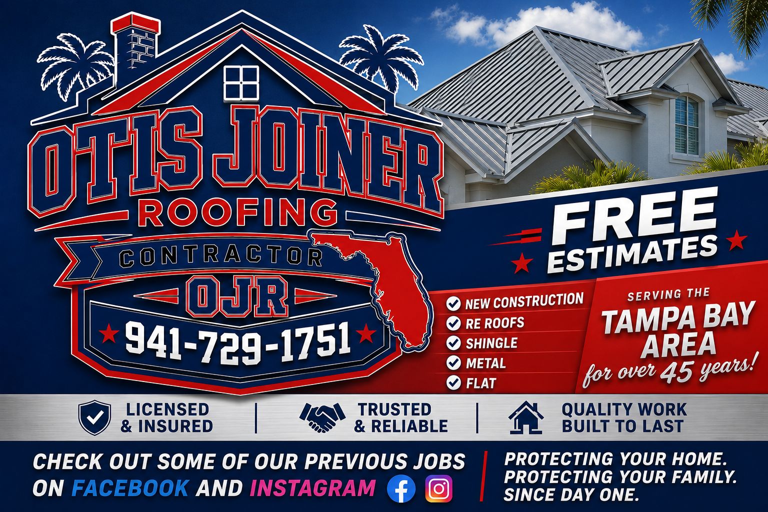 Otis Joiner Roofing Facebook ad