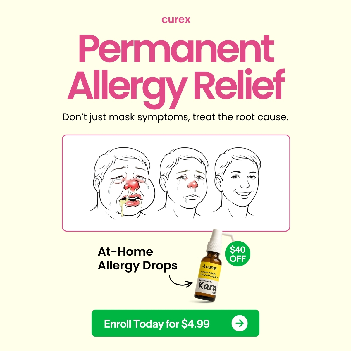 Curex Allergy Facebook ad