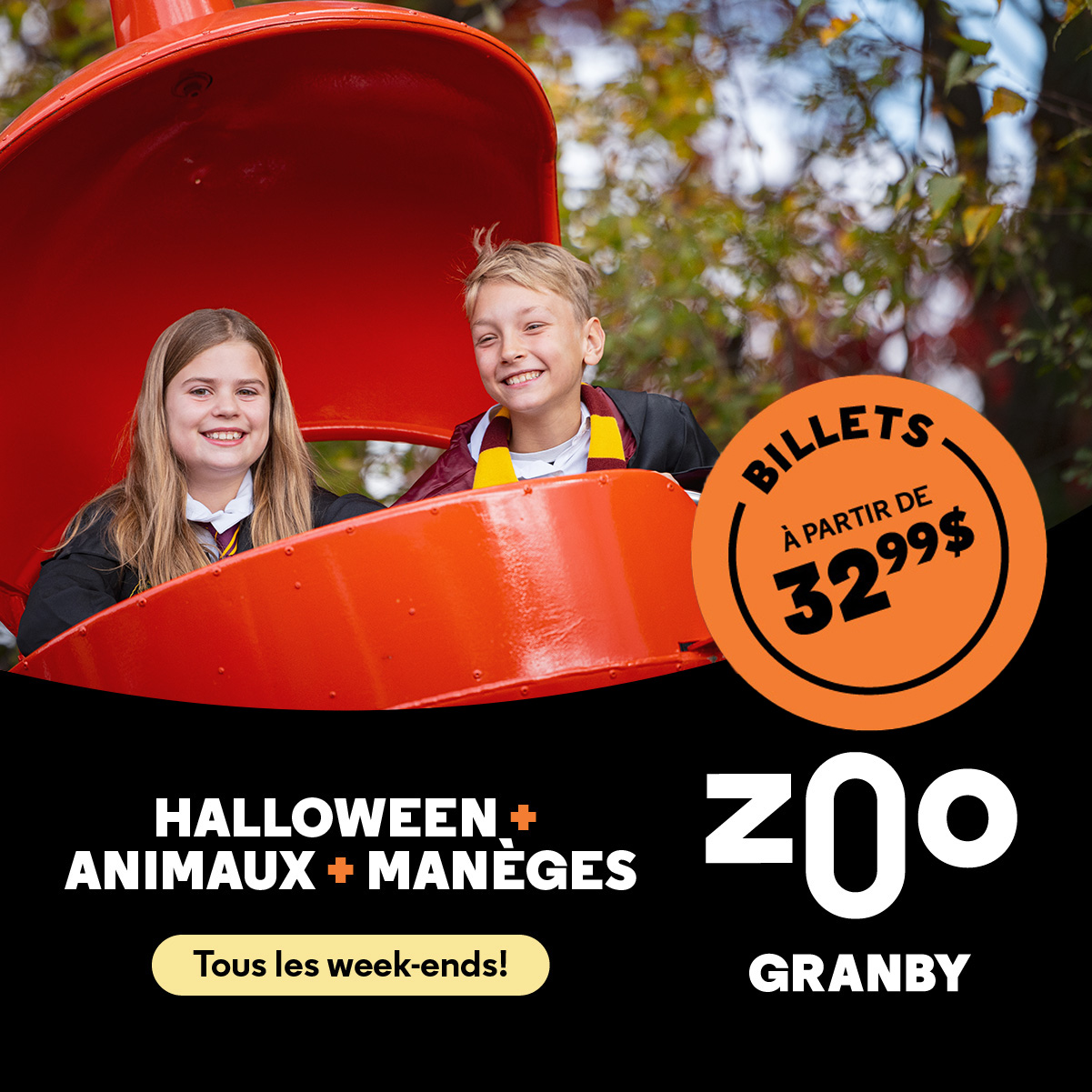 Zoo de Granby Facebook ad: Ouvert tous les week-ends