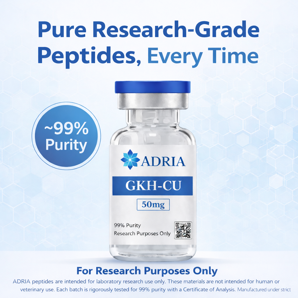 Adria Peptides Facebook ad: Research-grade Retatrutide. COA included.