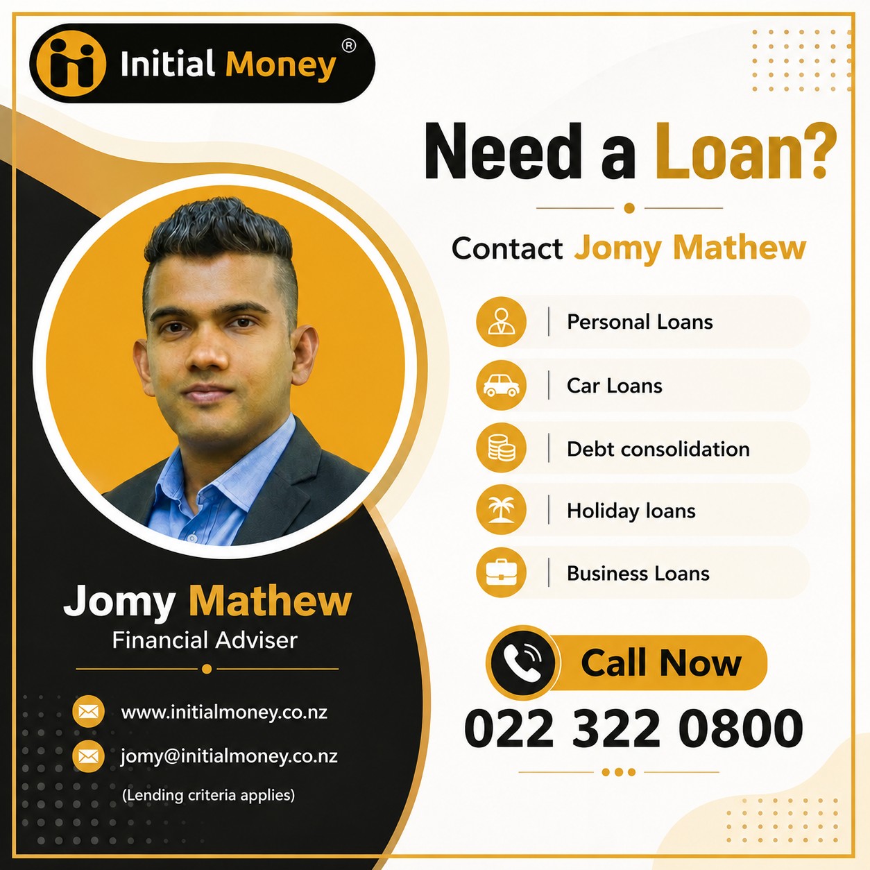 Jomy-Financial adviser Facebook ad: Looking for a loan?