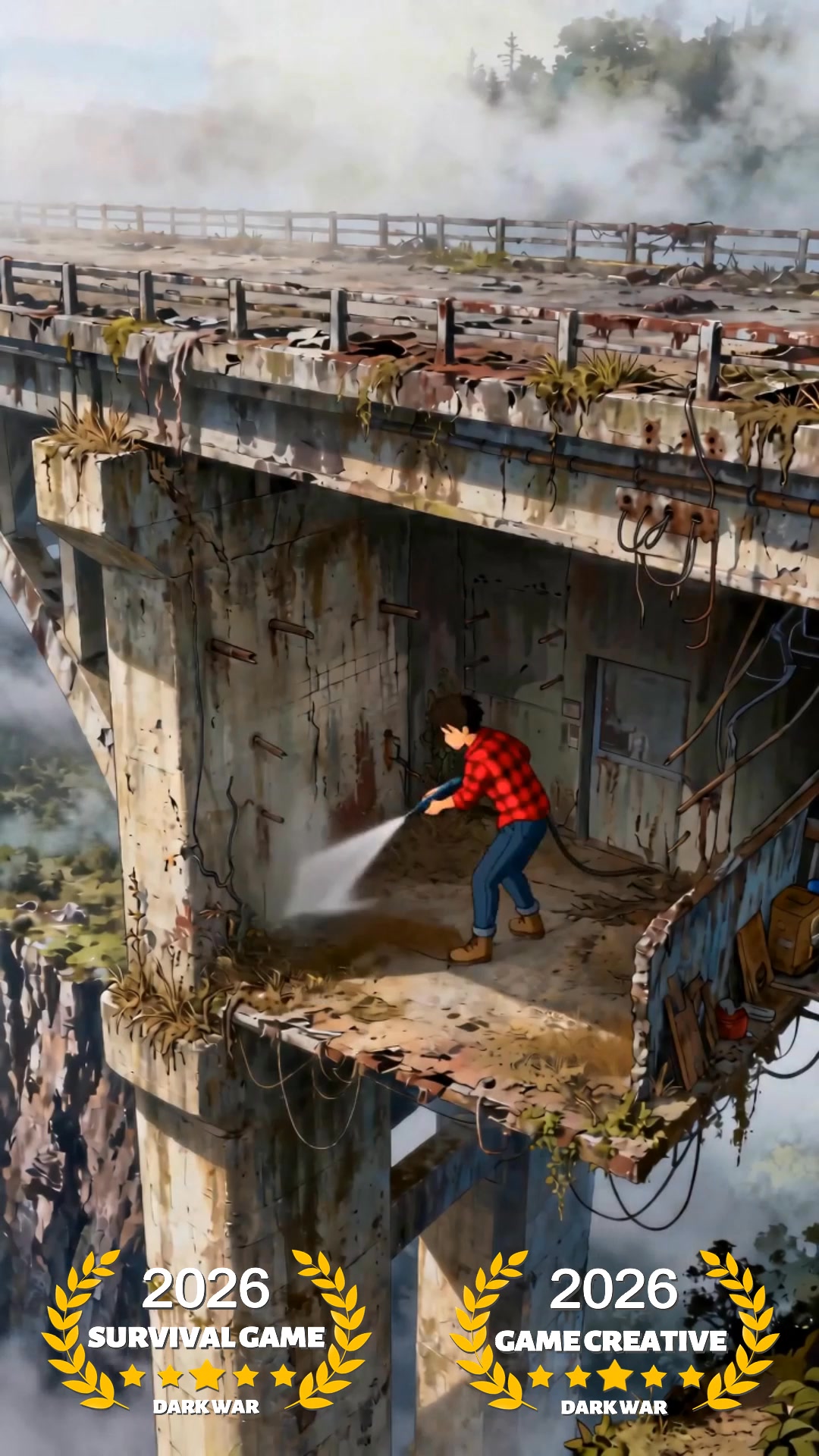 Dark War Survival Mobile Facebook ad: Survival of the fittest in a post-apocalyptic wasteland.