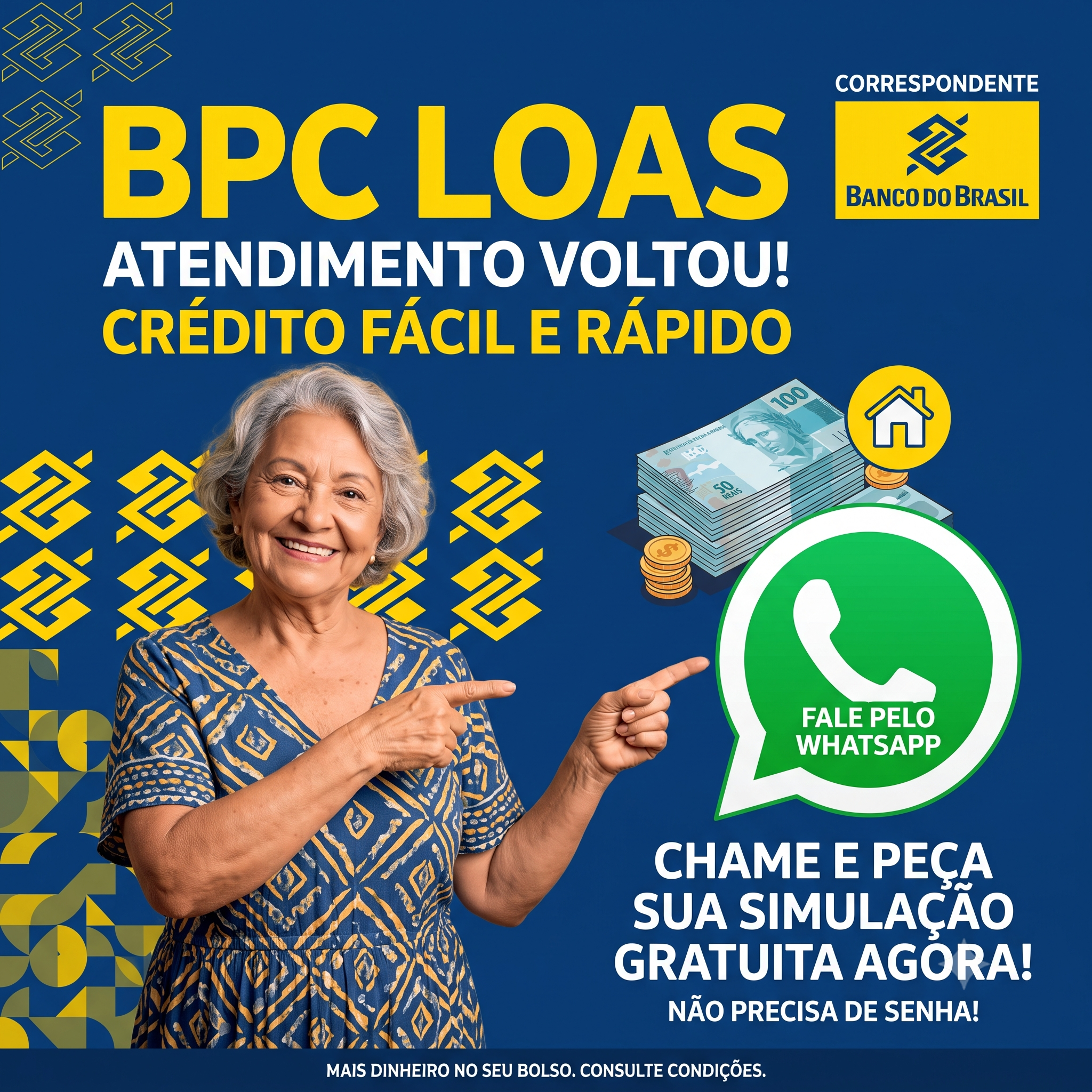 Central do Consignado Facebook ad: Simule pelo WhatsApp agora!
