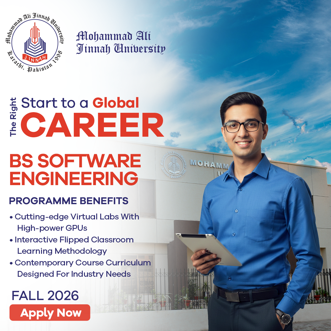 Mohammad Ali Jinnah University Facebook ad: BS Software Engineering