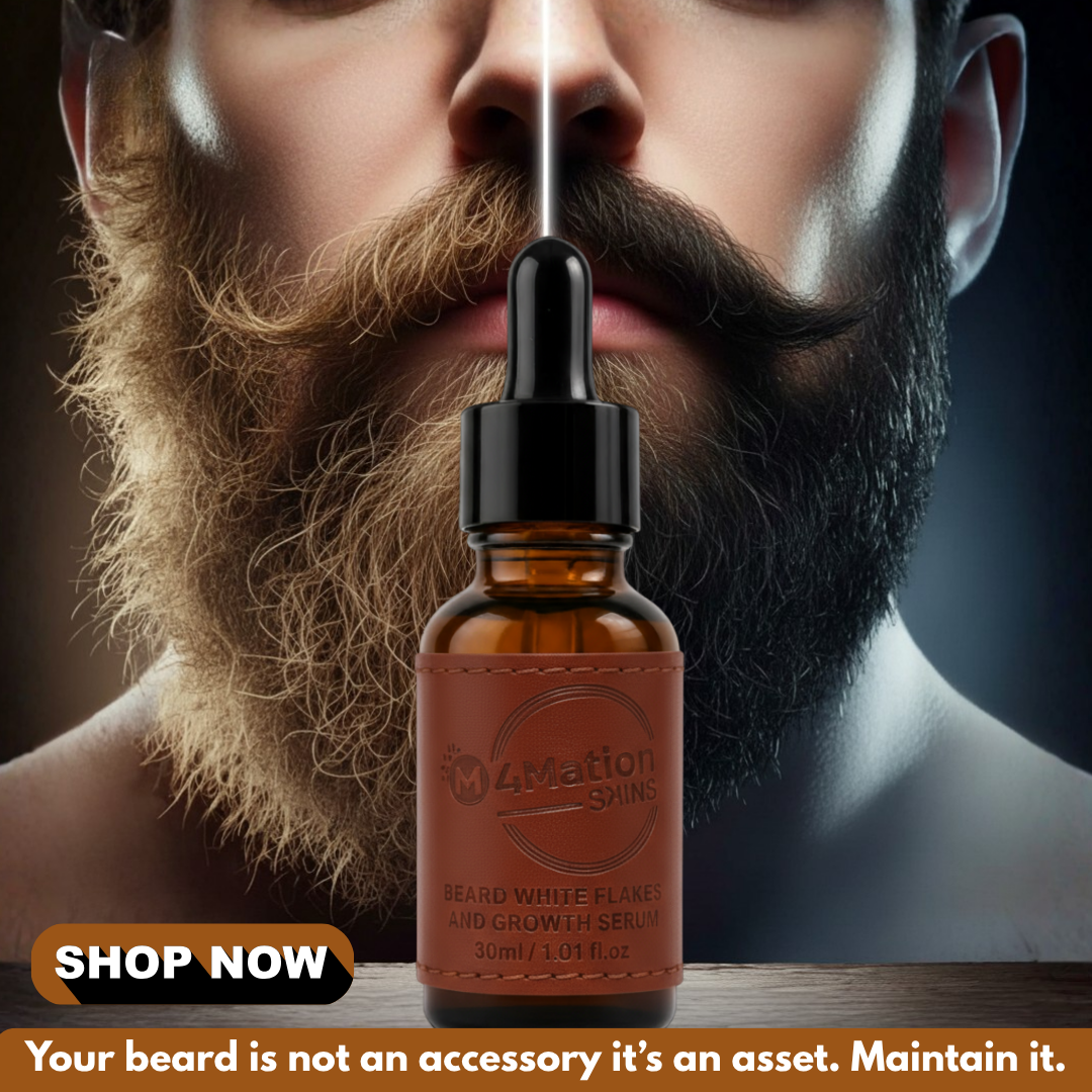 4Mationskins Facebook ad: Scientifically approved beard serum