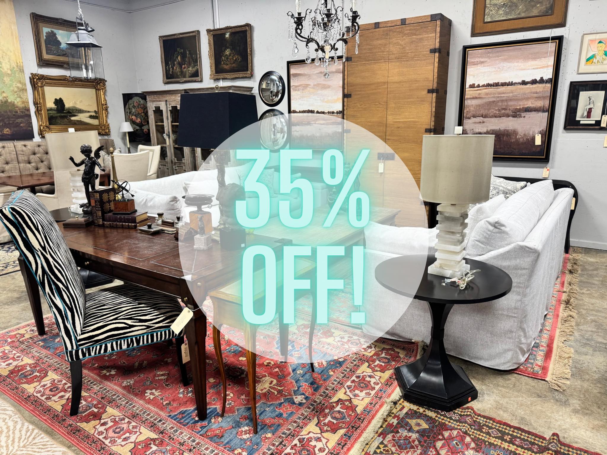 Peachtree Battle Estate Sales & Liquidations Facebook ad: 35% OFF SATURDAY