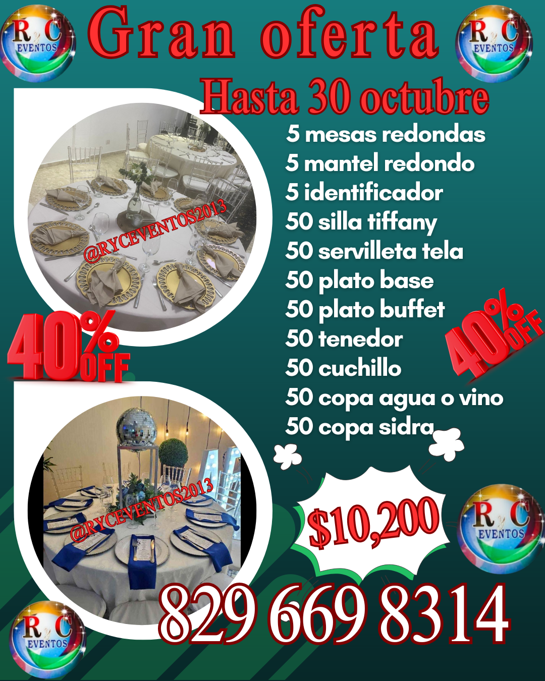RYC Eventos Facebook ad from Oct 22, 2025