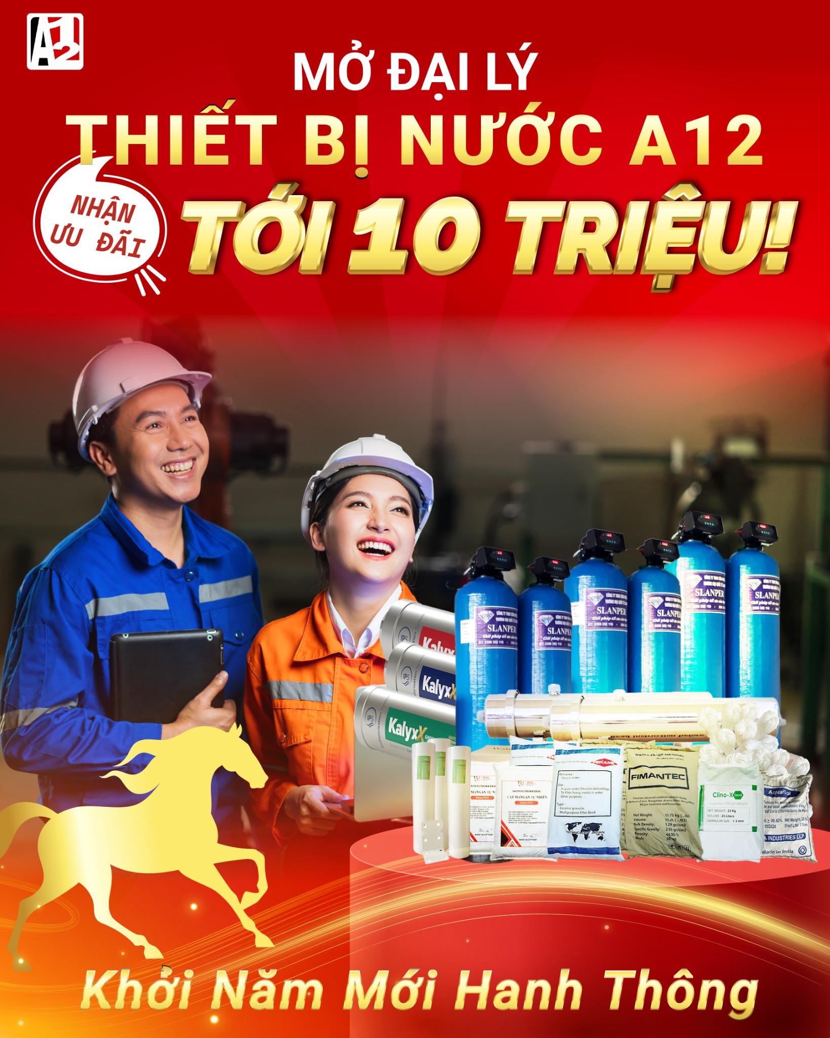 Công ty CP Công Nghệ Tập đoàn A12 Facebook ad: KHỞI NĂM MỚI HANH THÔNG, MỞ ĐẠI LÝ THIẾT BỊ NƯỚC A12, NHẬN…