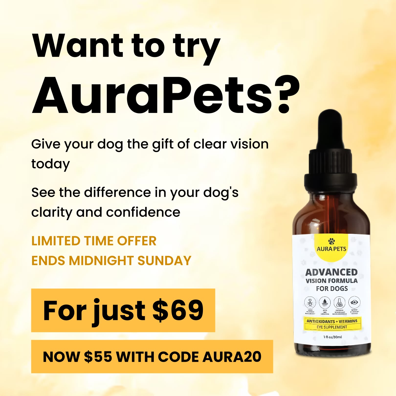 AuraPets Vision Essentials Facebook ad