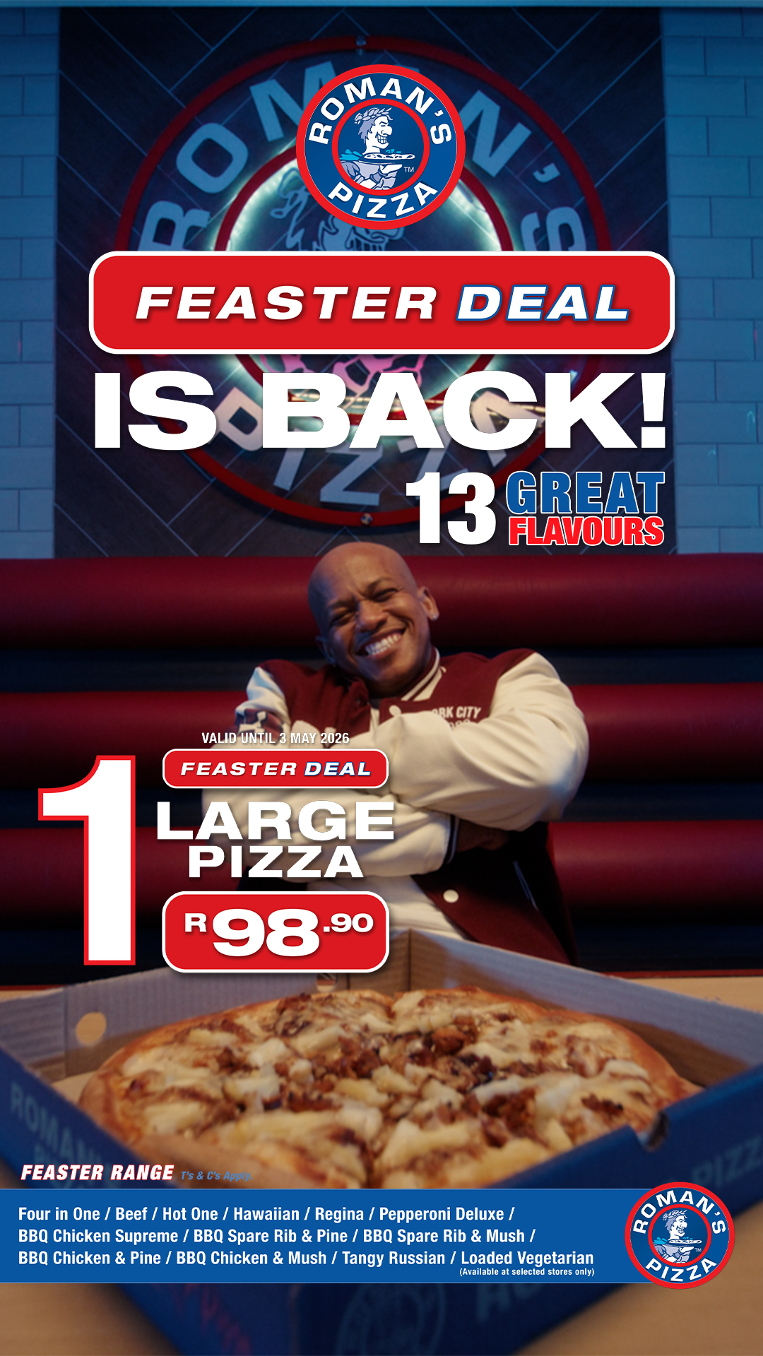 Roman's Pizza Facebook ad from Mar 23, 2026