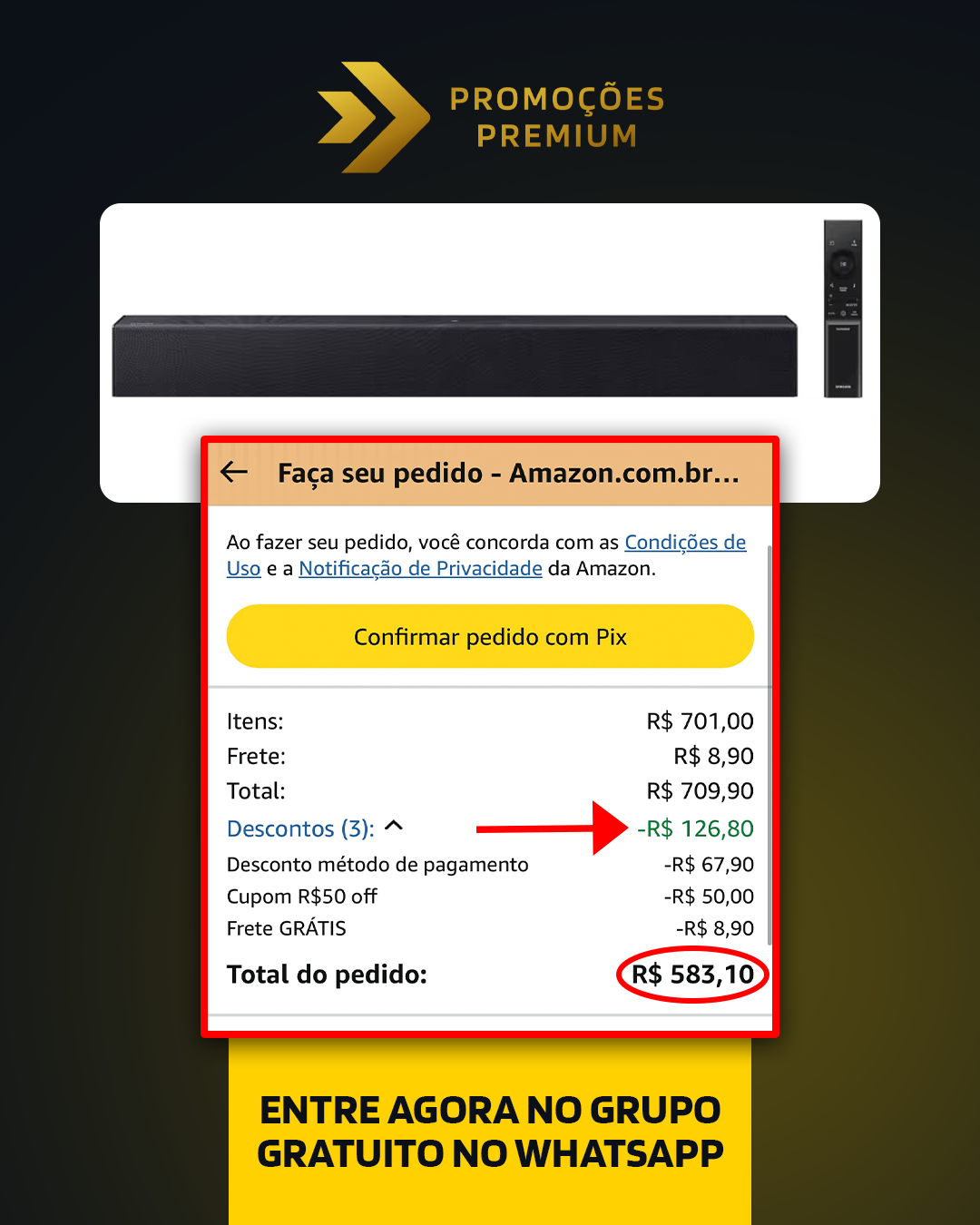Promoções Premium Facebook ad