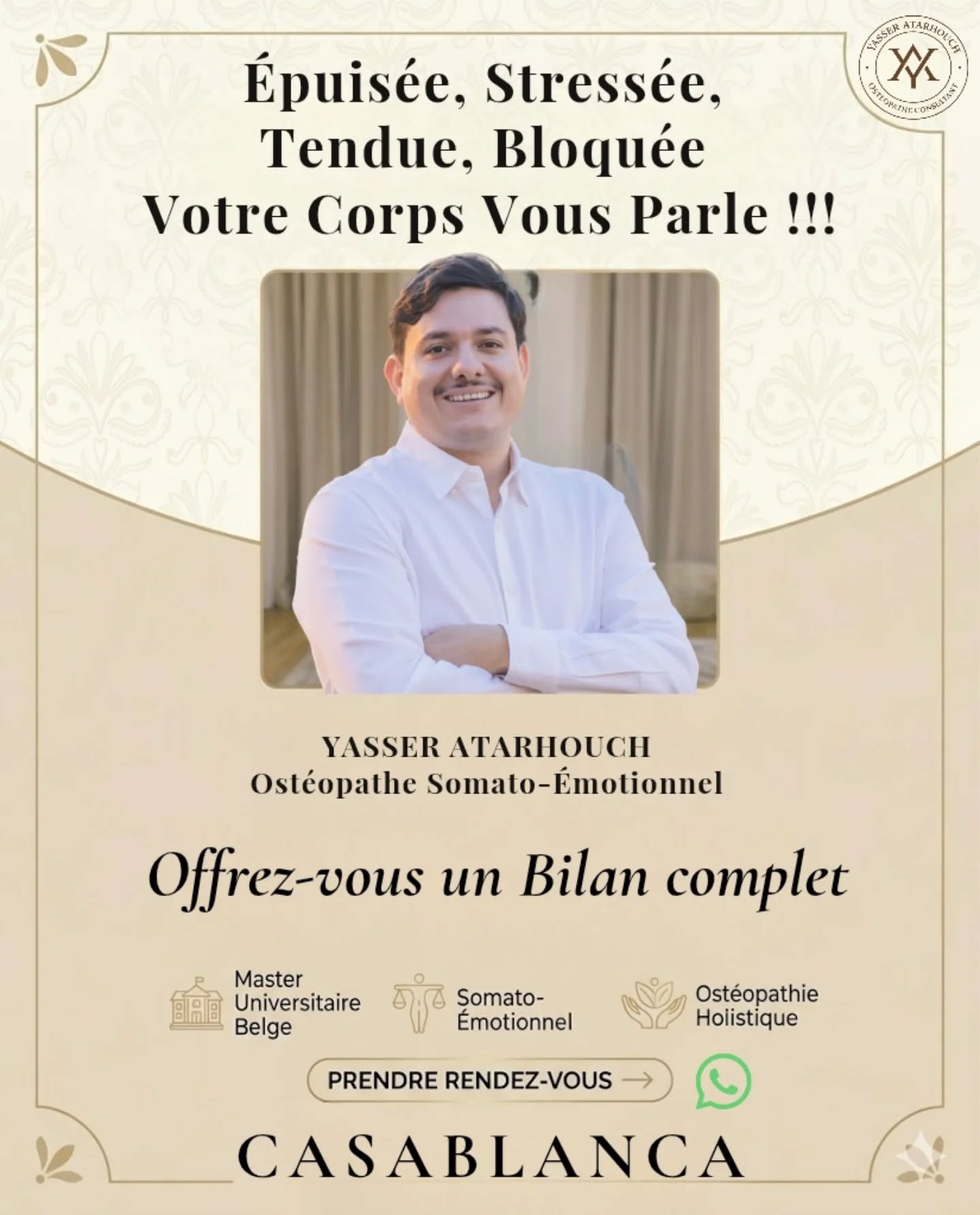 yasseratarhouch Facebook ad: Ostéopathe, Kinésithérapeute et Thérapeute…