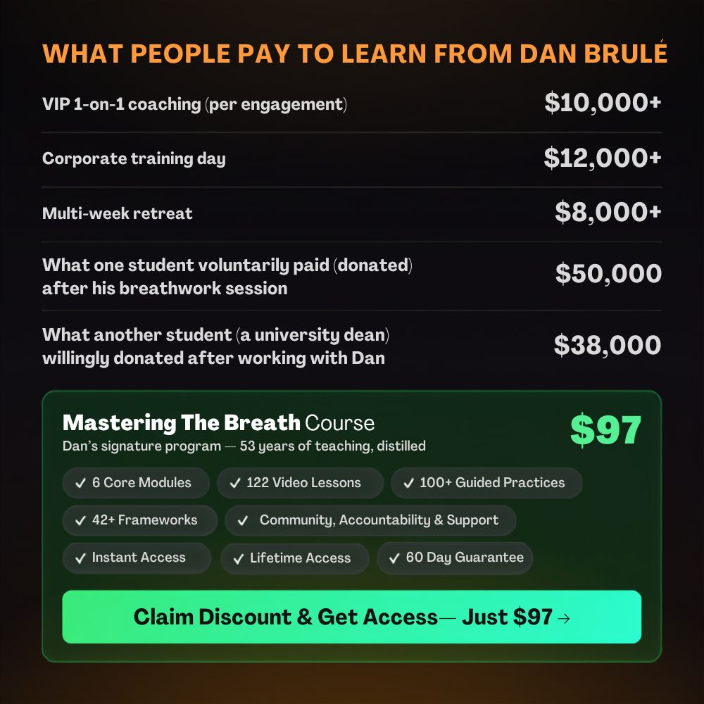 Dan Brulé Facebook ad: Join 300,000 People & Master Breathwork