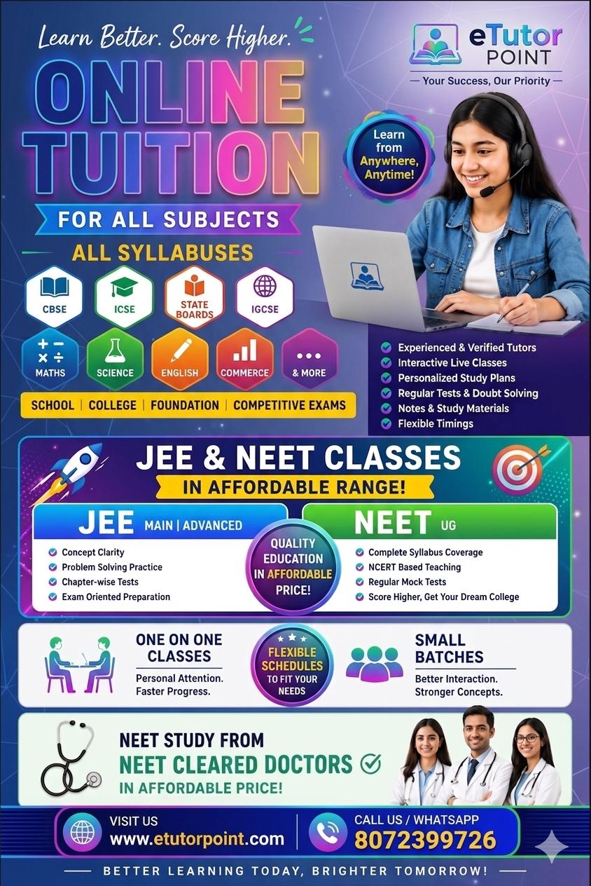 eTutor  Point Online Tution Center Facebook ad