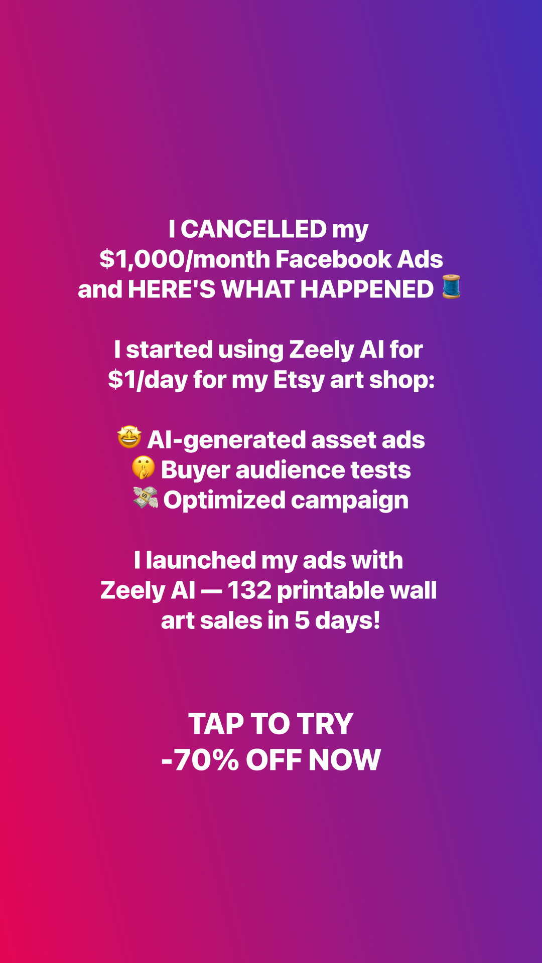 Zeely Facebook ad