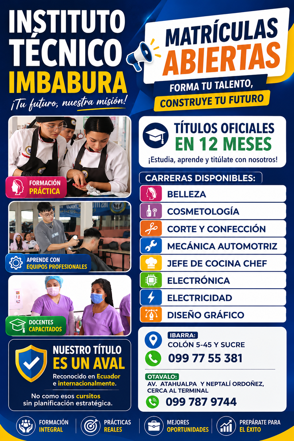 Instituto Técnico Imbabura Facebook ad: Matrículas abiertas