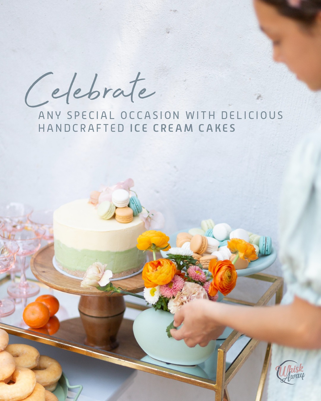 WhiskAway Ice Cream and Sorbet Facebook ad: Celebrate any special occasion with an ice cream…