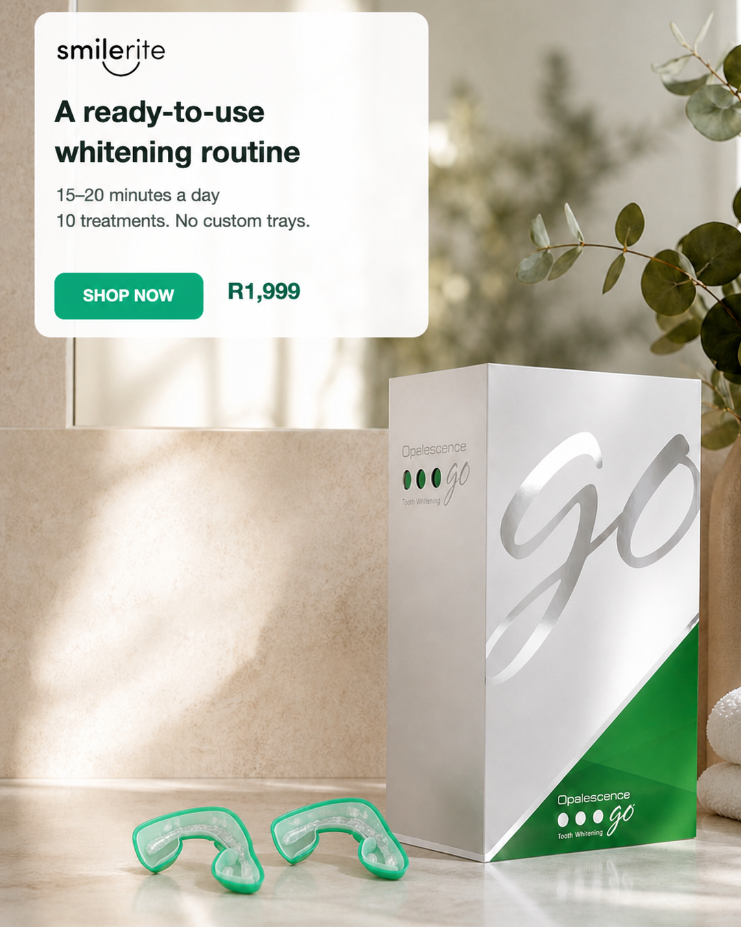 Smilerite SA Facebook ad: A prefilled 10-day whitening routine