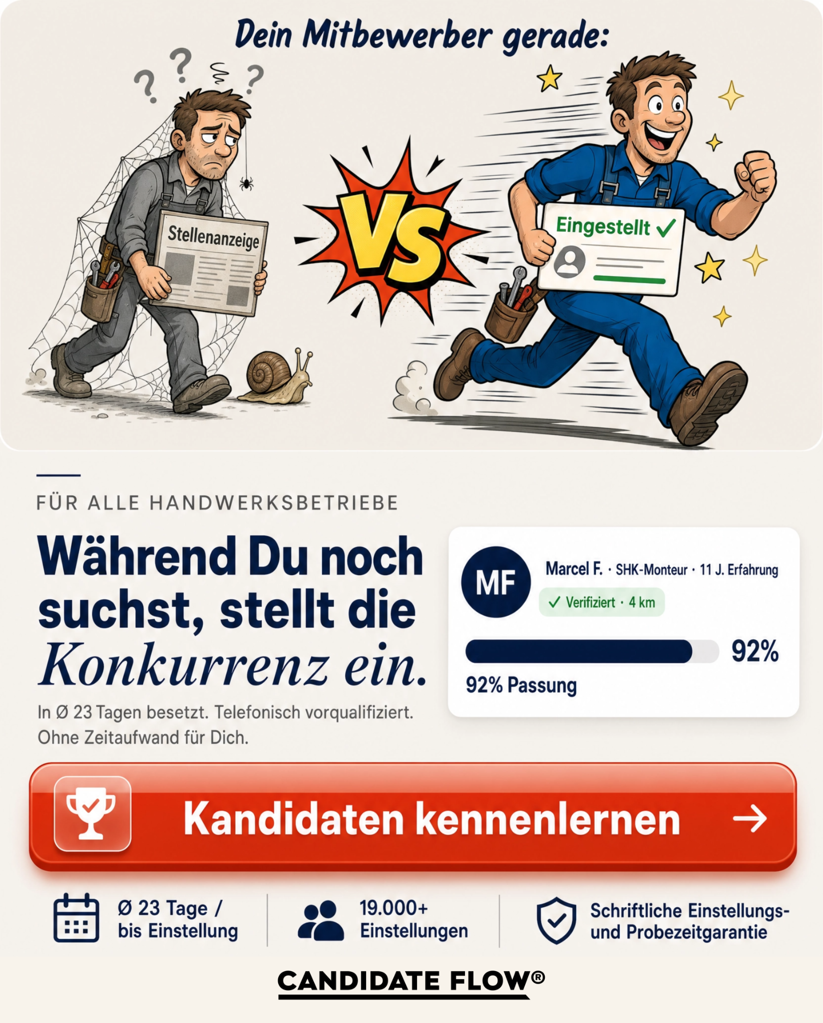 Candidate Flow GmbH - Recruitingpartner für Handwerk, Bau und Industrie Facebook ad
