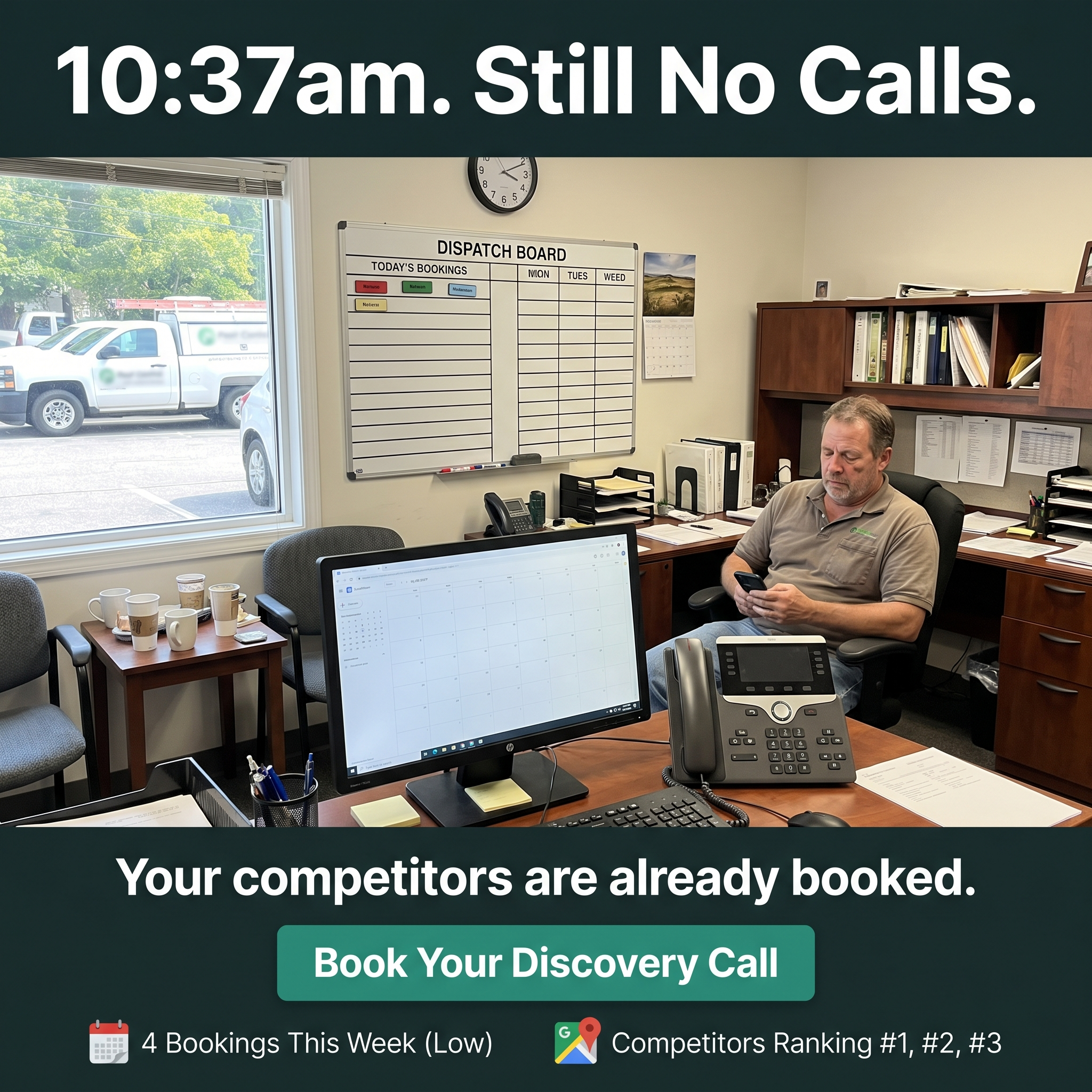 Pest Control Pipeline Facebook ad: Invisible Companies Don’t Get Calls.