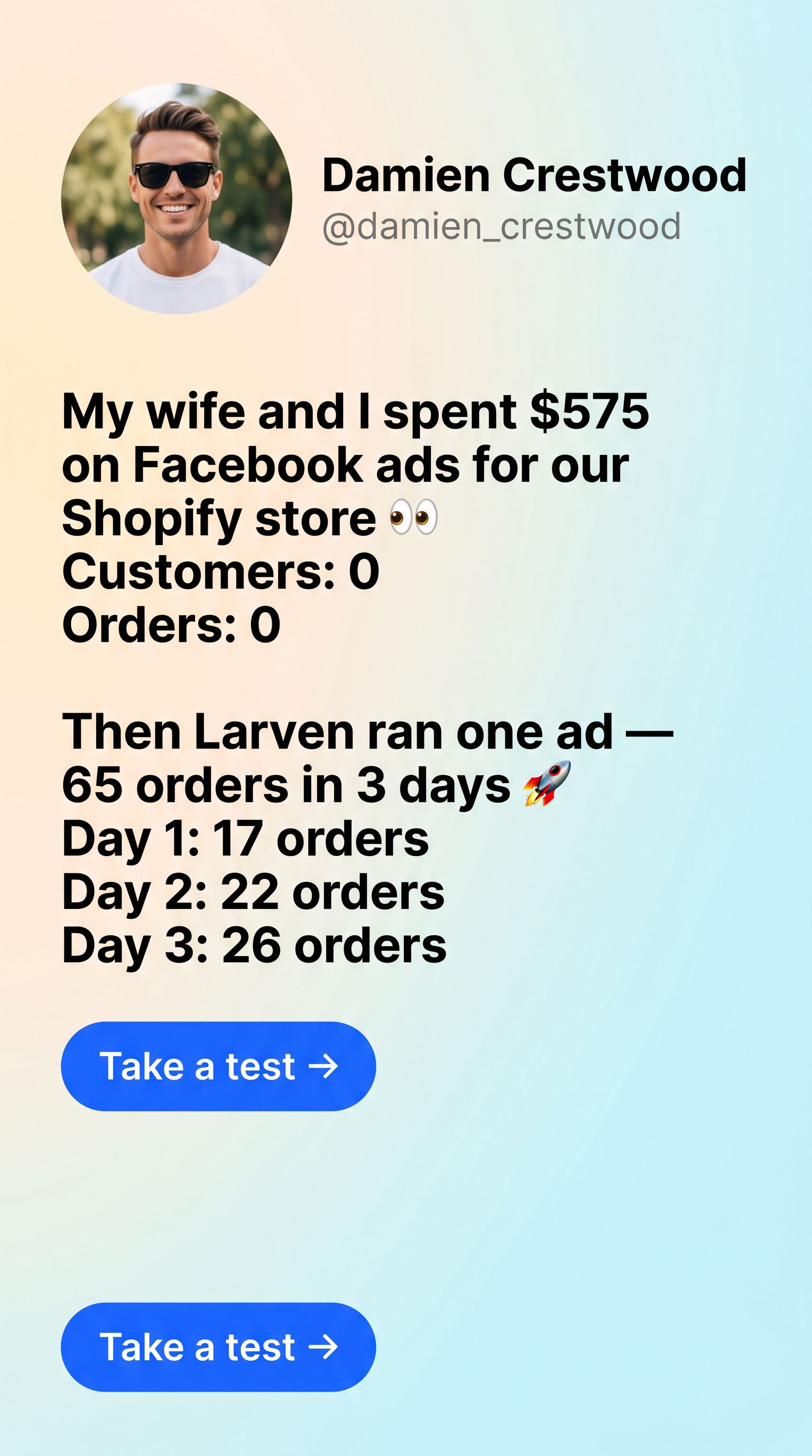 Larven AI Facebook ad