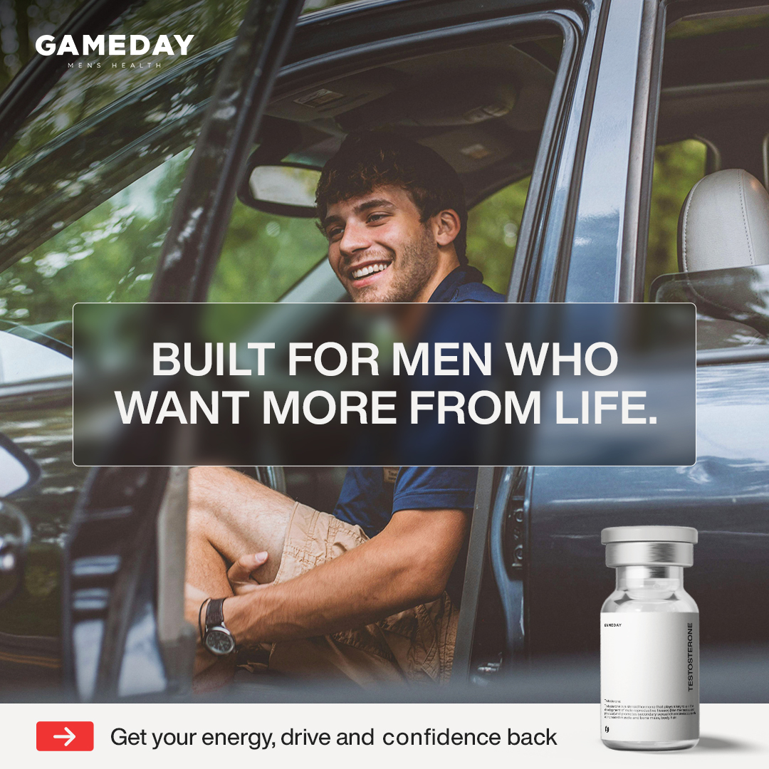 Gameday Men's Health Facebook ad: Get Back In The Game!