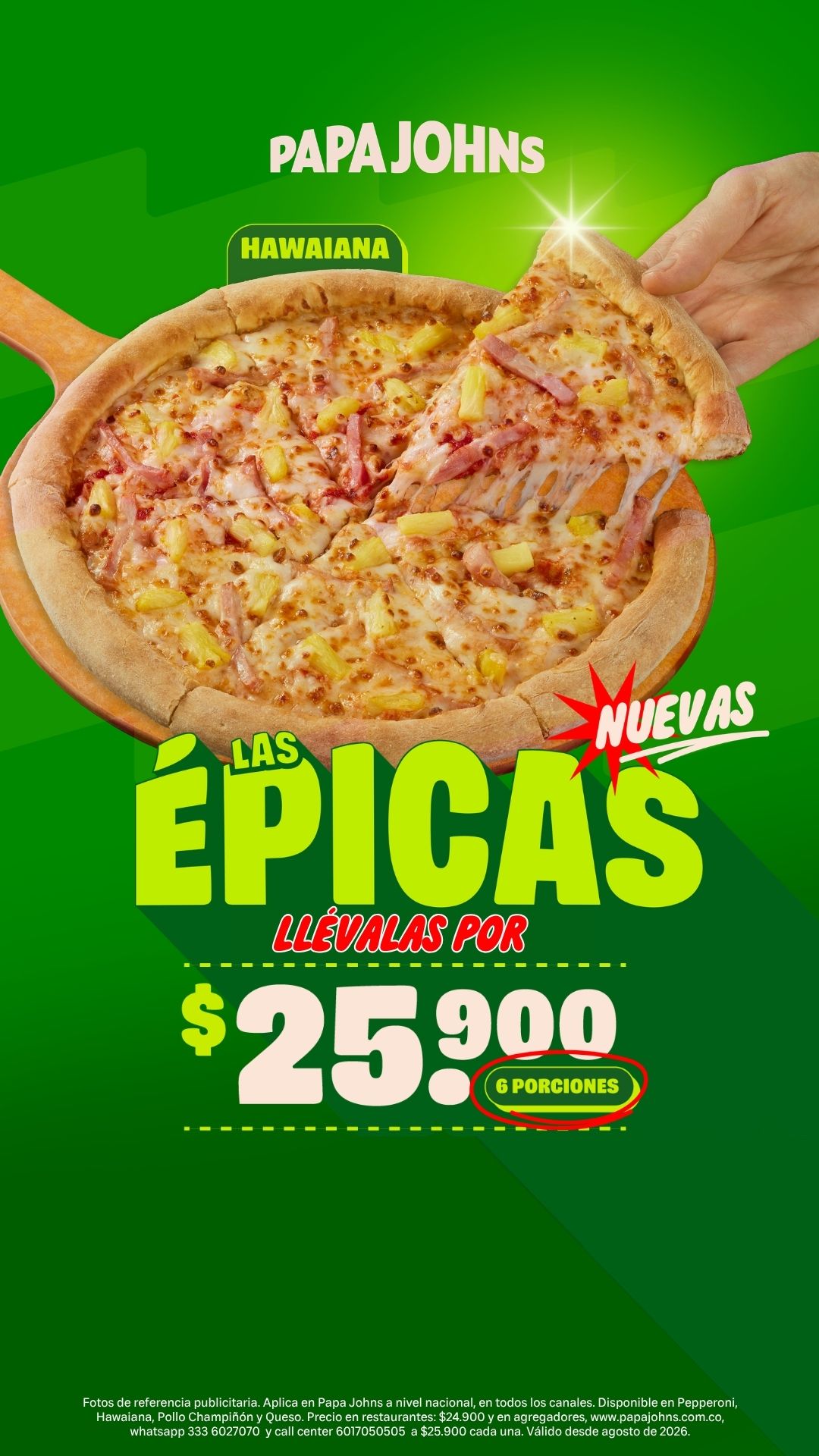 Papa John's Colombia Facebook ad