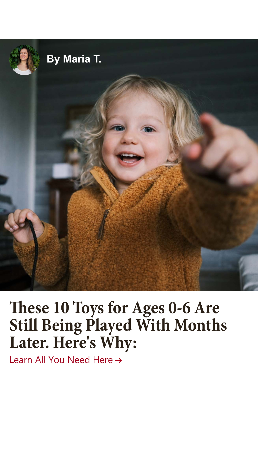 Mom Tests Toys Facebook ad