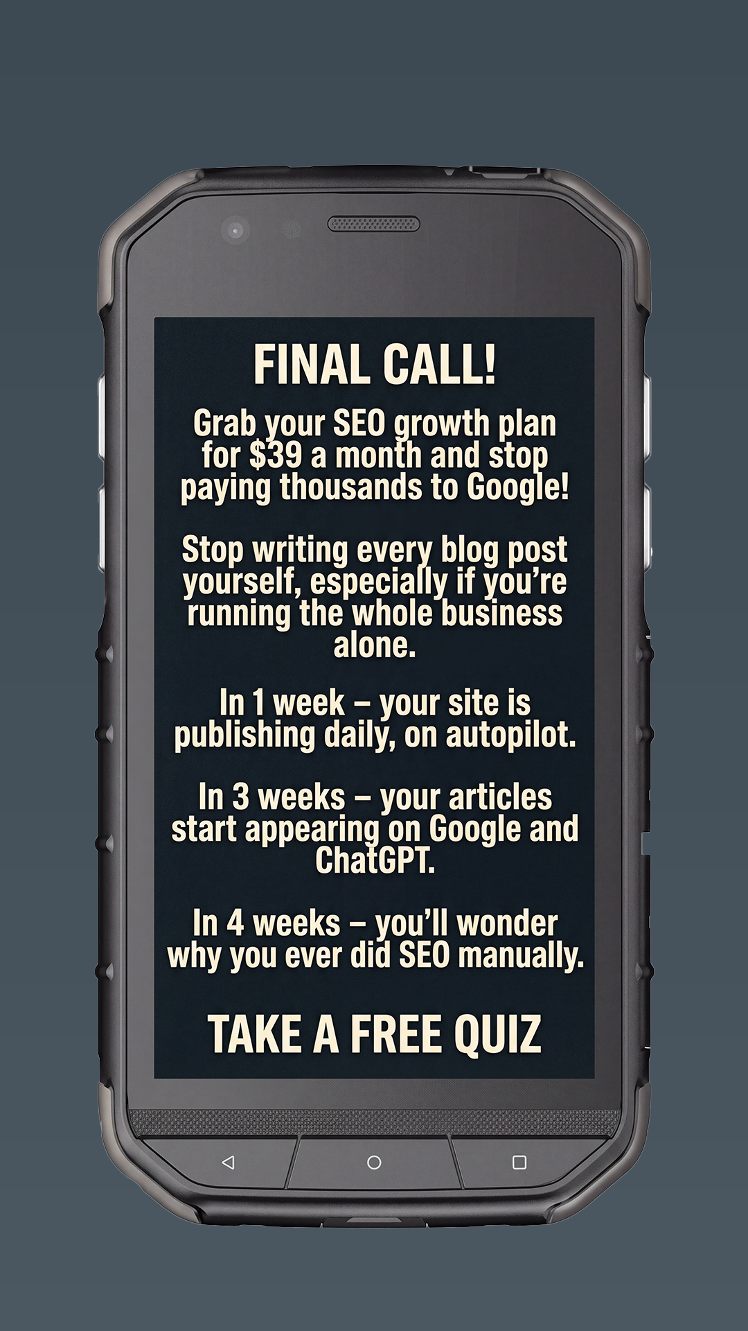 Soro SEO Facebook ad: Rank #1 on Google