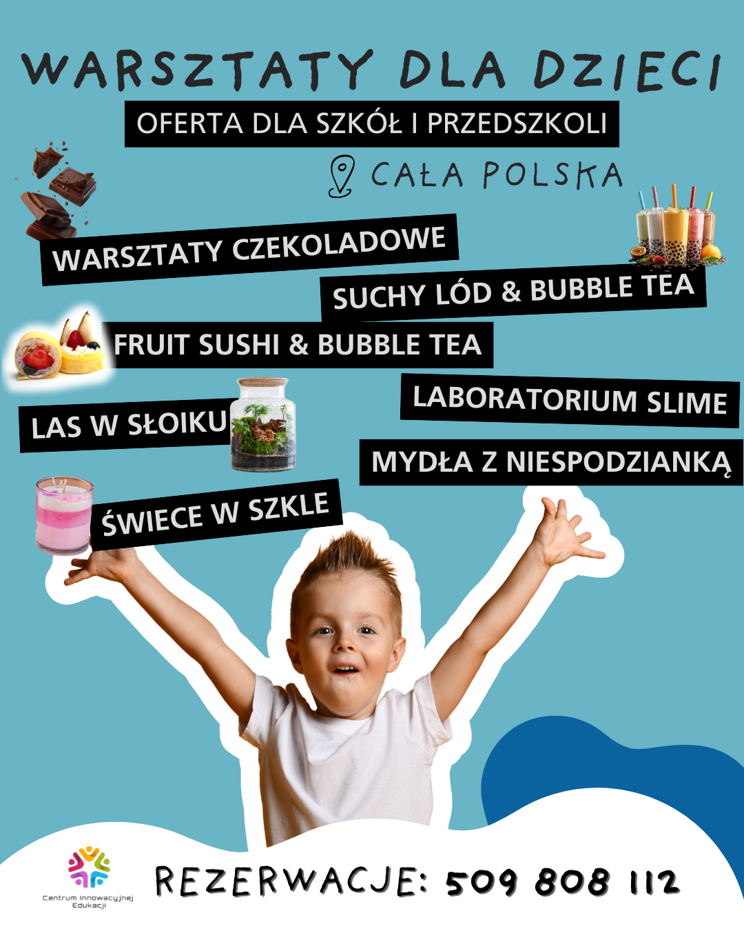 Centrum Innowacyjnej Edukacji Facebook ad: Dzieci zapamiętają nasze warsztaty bardziej niż lekcję.