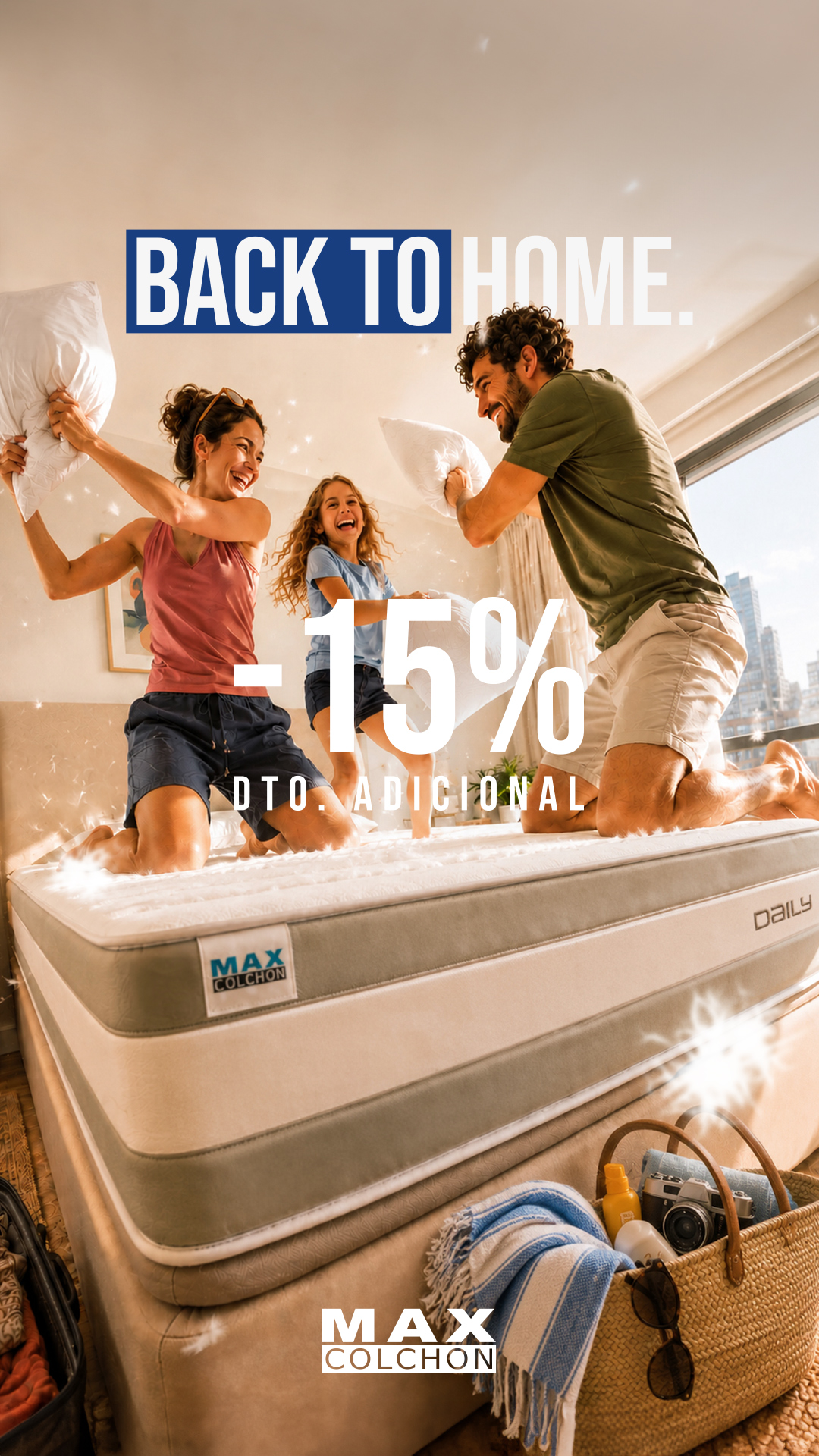 Maxcolchon Facebook ad: Cupón -15% Maxcolchon